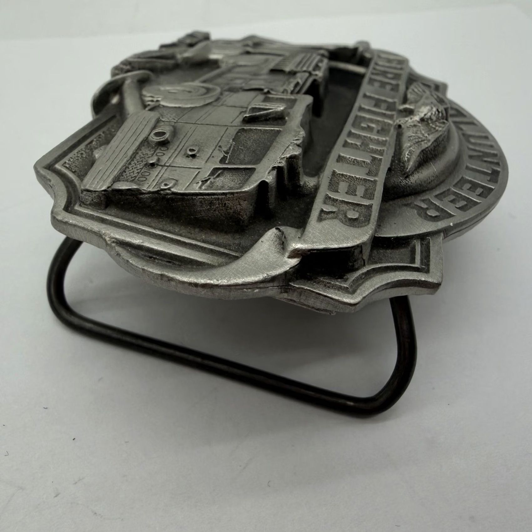 CO Vintage Siskiyou Co Volunteer Firefighter Fire Truck Belt Buckle Pewter USA Size ONE SIZE - 7 Thumbnail