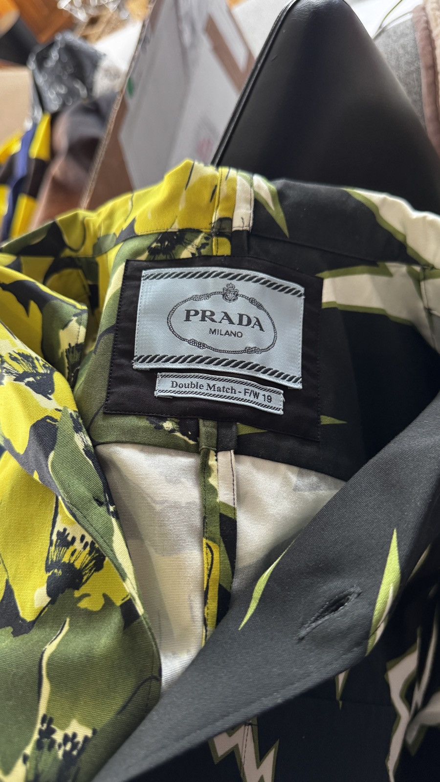 Prada × Raf Simons Prada split bowling shirt fw19 - frankenstein / banana Size US S / EU 44-46 / 1 - 4 Thumbnail