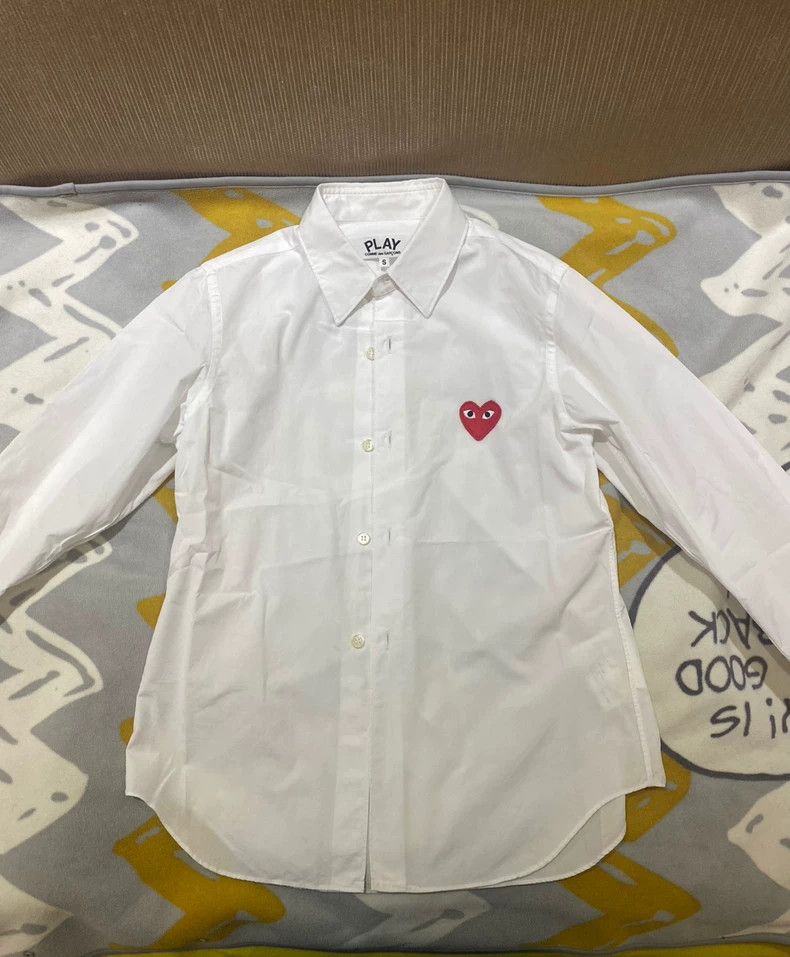 Comme des Garcons Comme Des Garcons Red heart white shirt Size S / US 4 / IT 40 - 1 Thumbnail