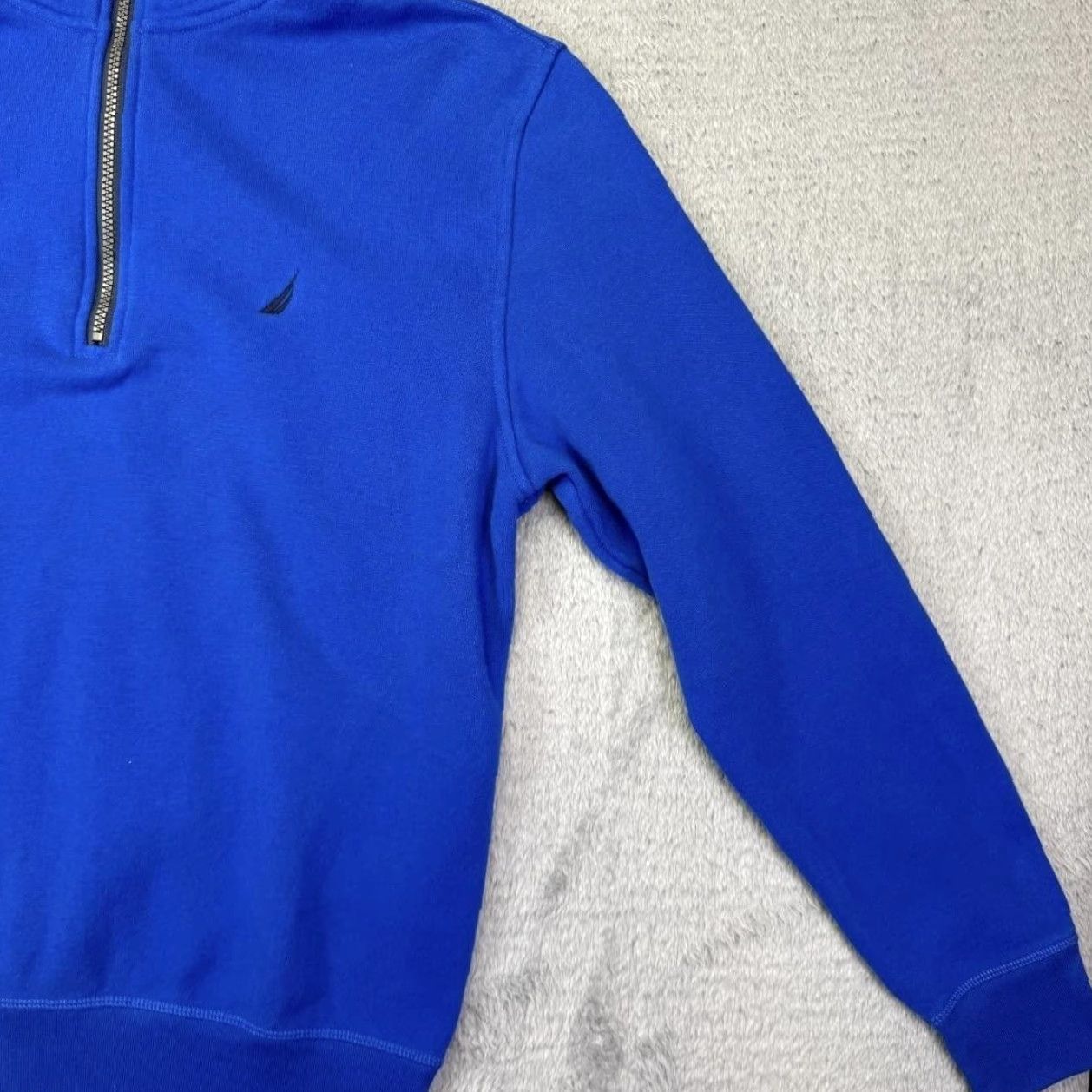 Nautica Nautica Sweatshirt Mens M Blue 1/4 Zip Mock Neck Fleece Lined Pullover Size US M / EU 48-50 / 2 - 5 Thumbnail