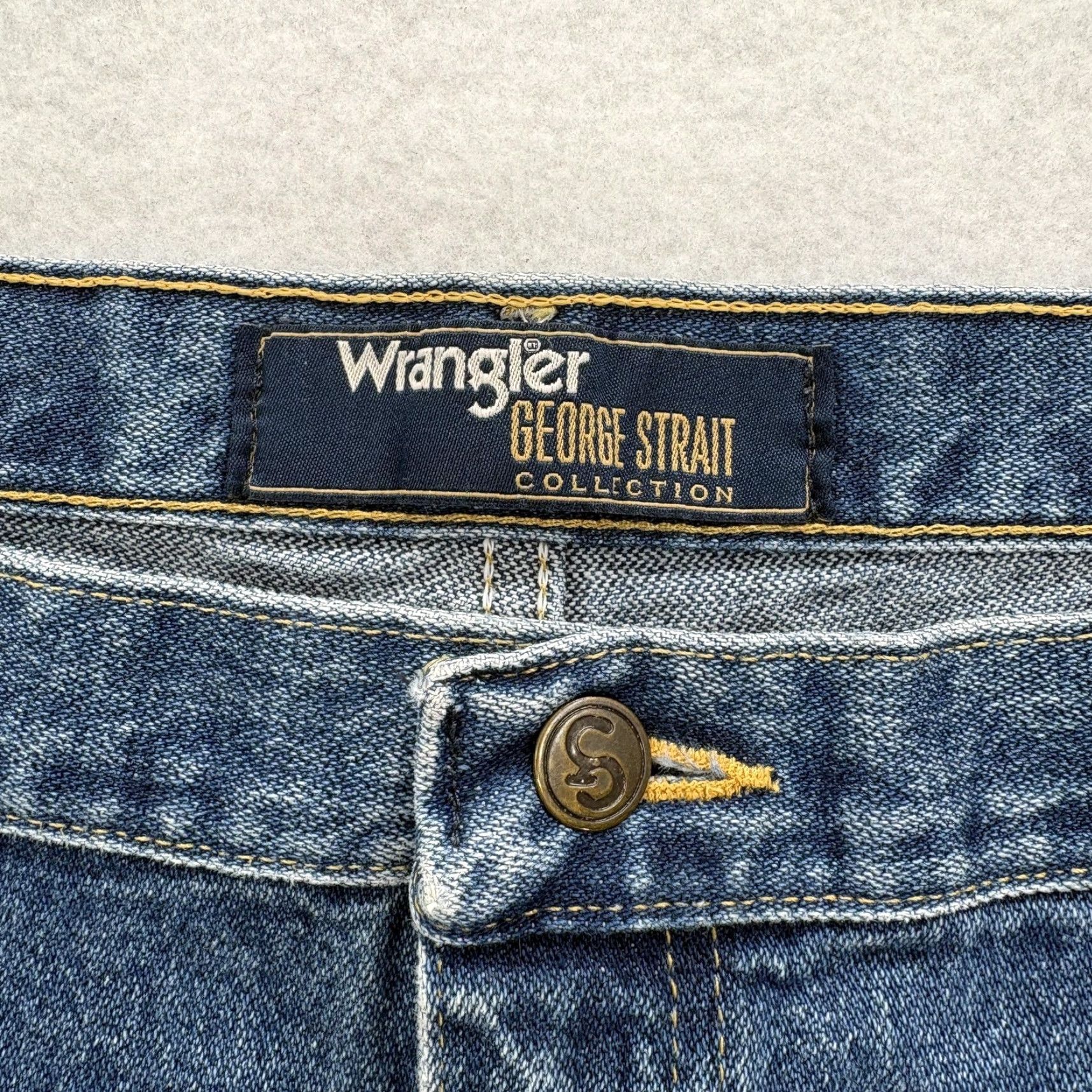 Wrangler Wrangler George Strait Jeans Mens 42x30 Blue Straight Western Cowboy Denim Jeans Mens 42 Regular Inseam 30 In Western Cowboy Size US 42 / EU 58 - 4 Thumbnail