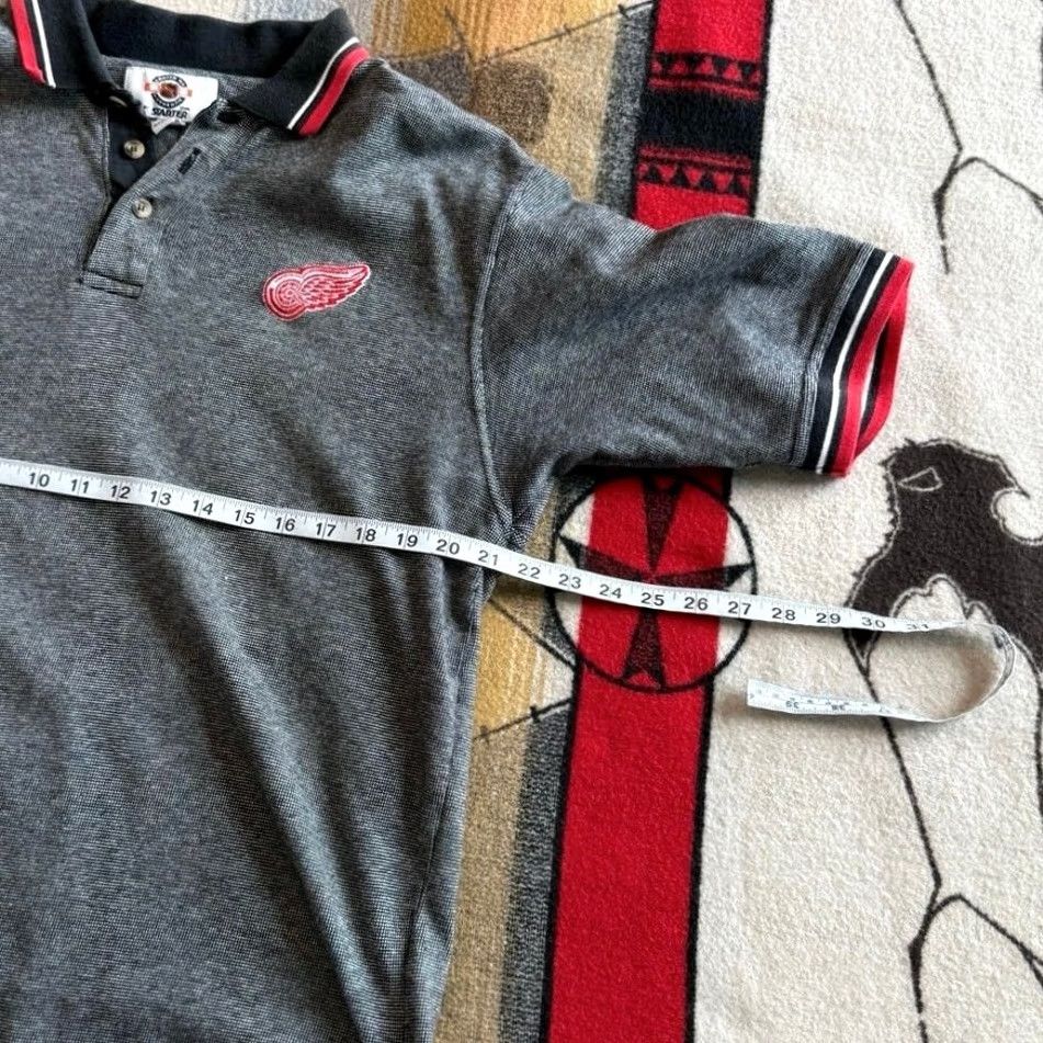 Starter VINTAGE Starter 90s Detroit Red Wings NHL Polo Shirt Large Mens Gray Size US L / EU 52-54 / 3 - 6 Thumbnail