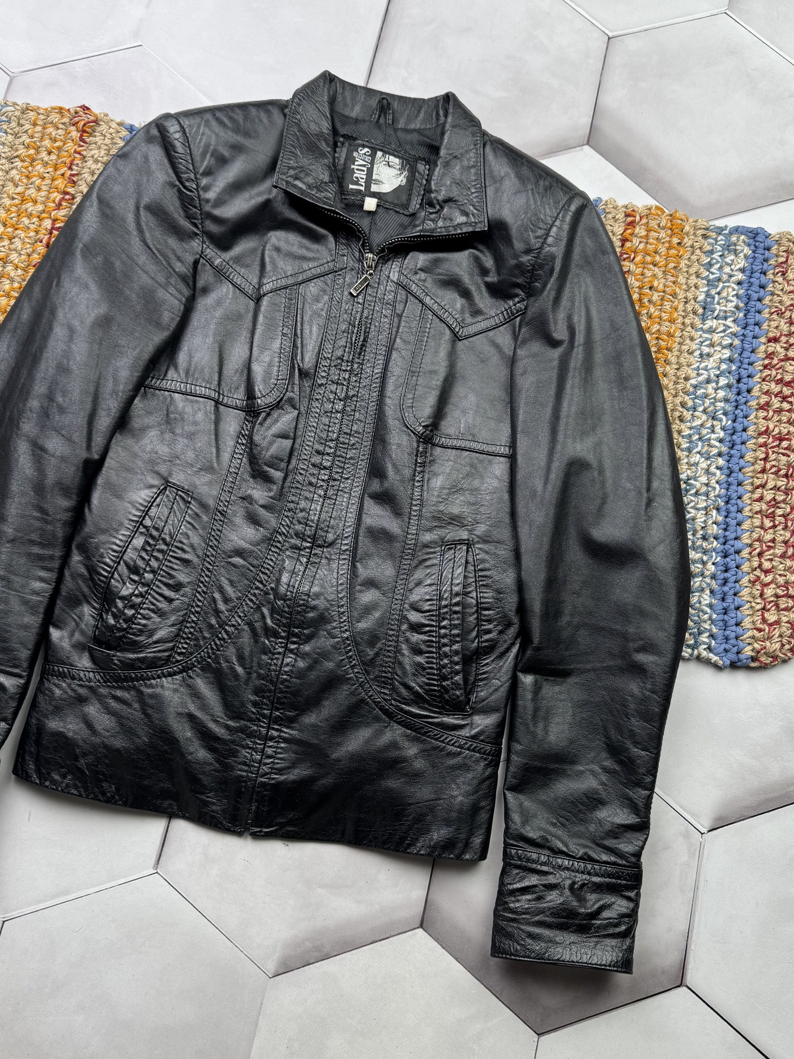 Japanese Brand Vintage Cropped Leather Jacket (E4) Size S / US 4 / IT 40 - 3 Thumbnail
