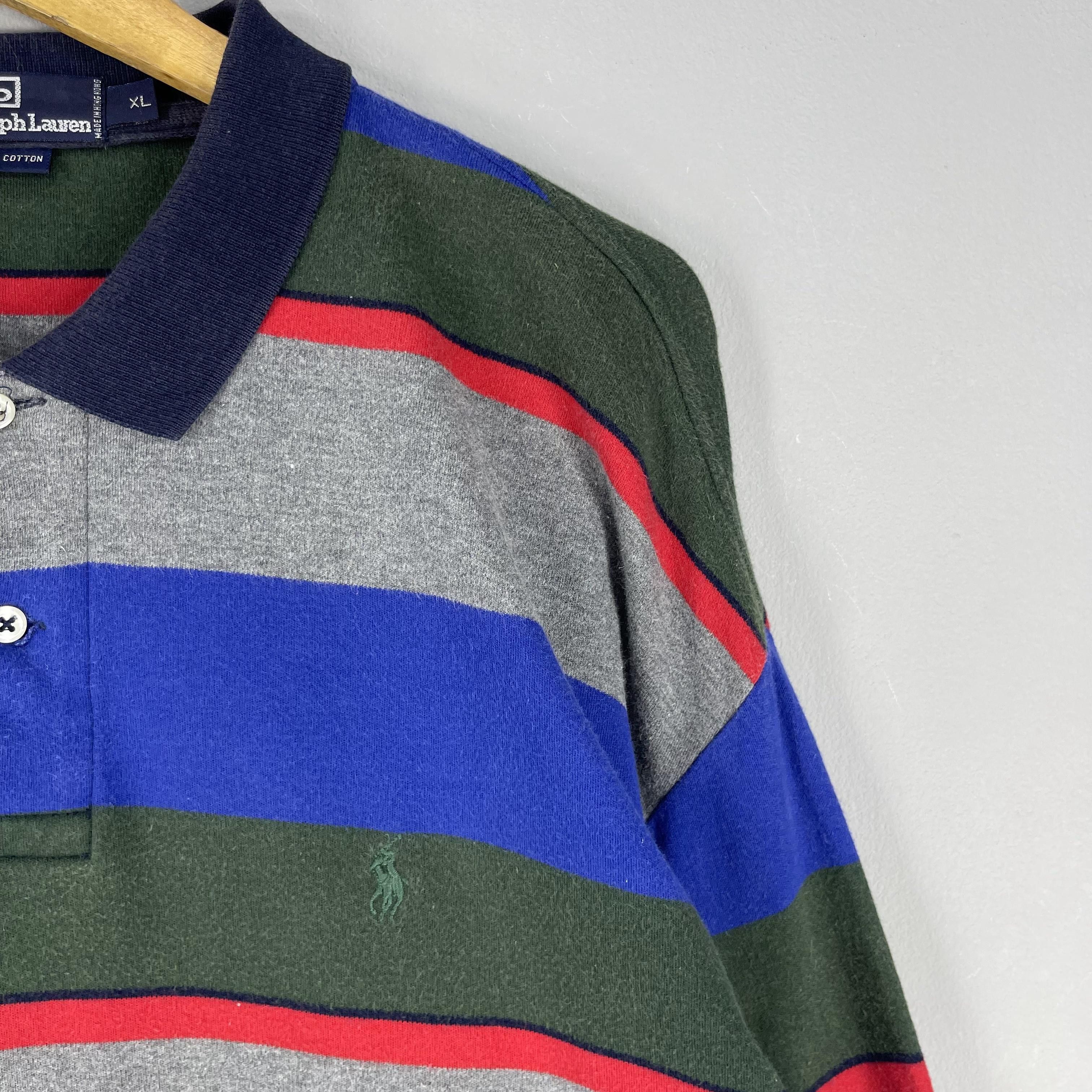 Polo Ralph Lauren Vintage 90s POLO Ralph Lauren Sun Faded Border Stripe Shirt Size US L / EU 52-54 / 3 - 2 Thumbnail