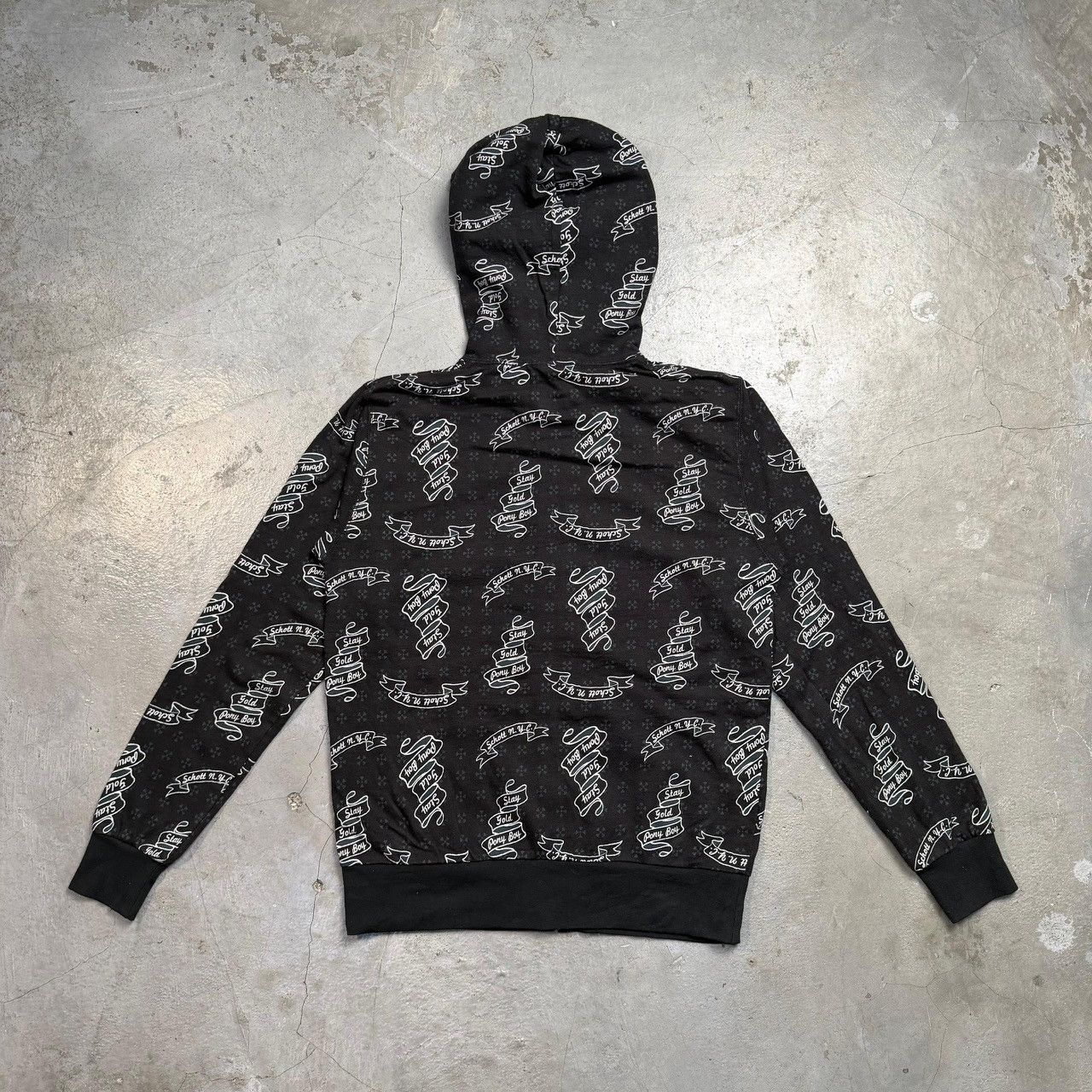 Schott Schott N.Y.C. "Stay Gold Ponyboy" All-Over Print Zip Hoodie Size US S / EU 44-46 / 1 - 2 Thumbnail