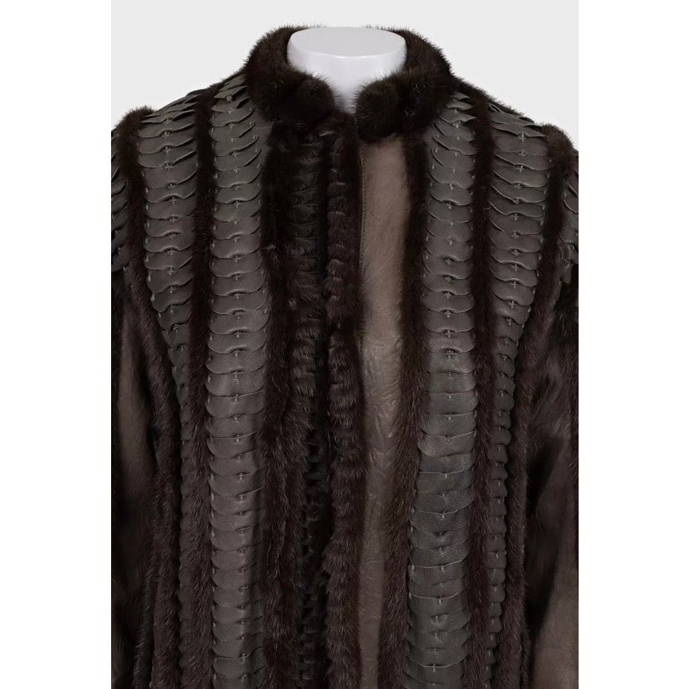 Roberto Cavalli Roberto Cavalli Fur Leather Straight-Cut Jacket - IT 40 / S Size S / US 4 / IT 40 - 5 Thumbnail
