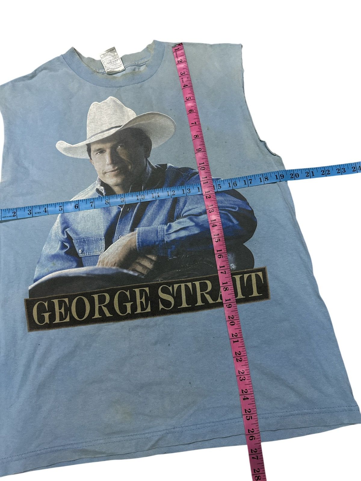 Vintage Distress Sleeveless George Straits 19.5x26.5 Size US L / EU 52-54 / 3 - 9 Thumbnail