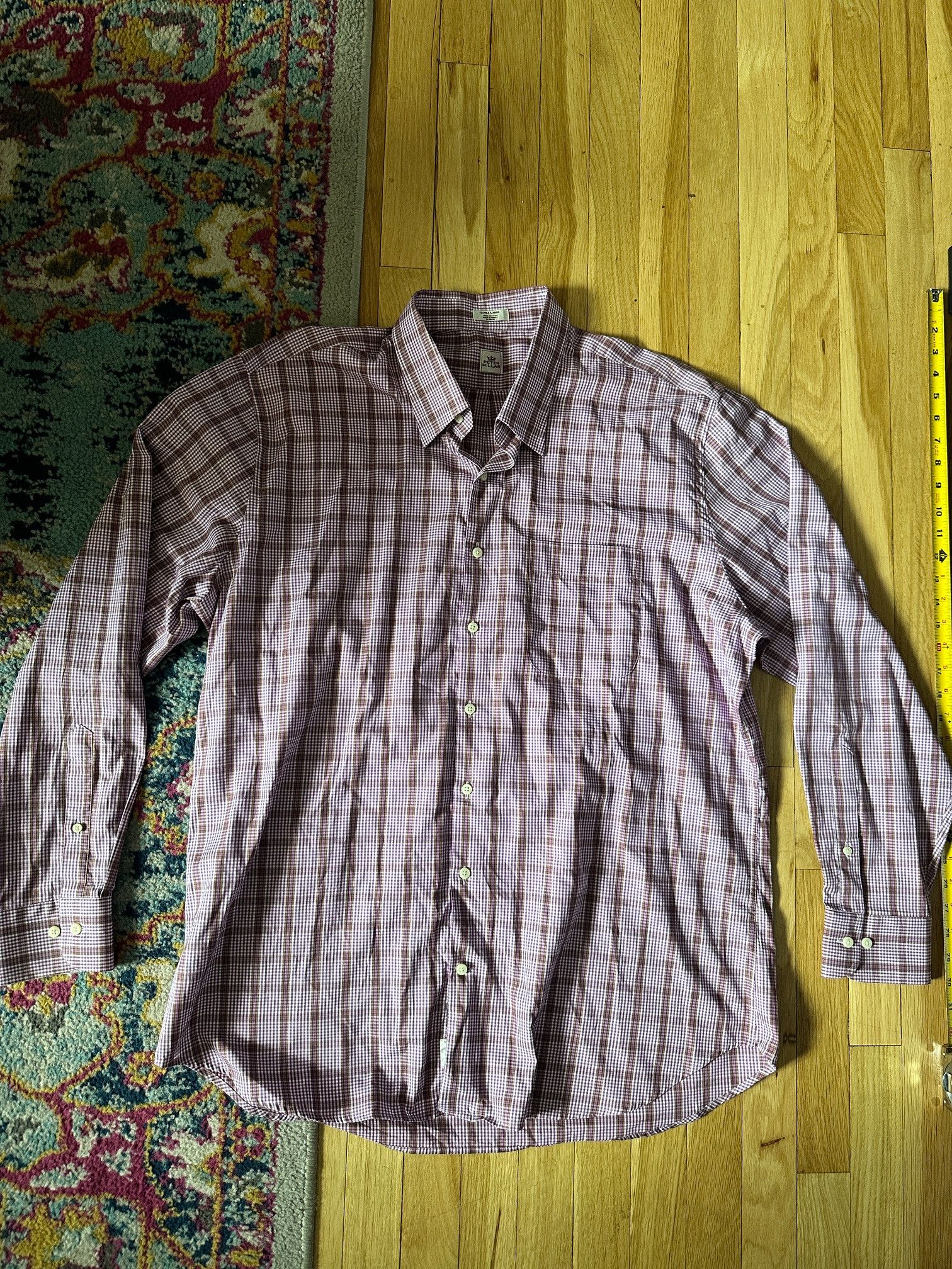 Peter Millar Peter Millar Dress Shirt Men’s XL Red Purple Plaid Cotton Size US XL / EU 56 / 4 - 4 Thumbnail