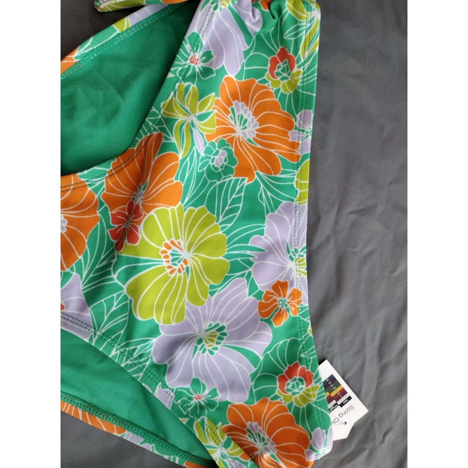 Vintage Time and Tru M Floral String Bikini Tie Side Bottom Swimwear Green Size 32" / US 10 / IT 46 - 7 Thumbnail