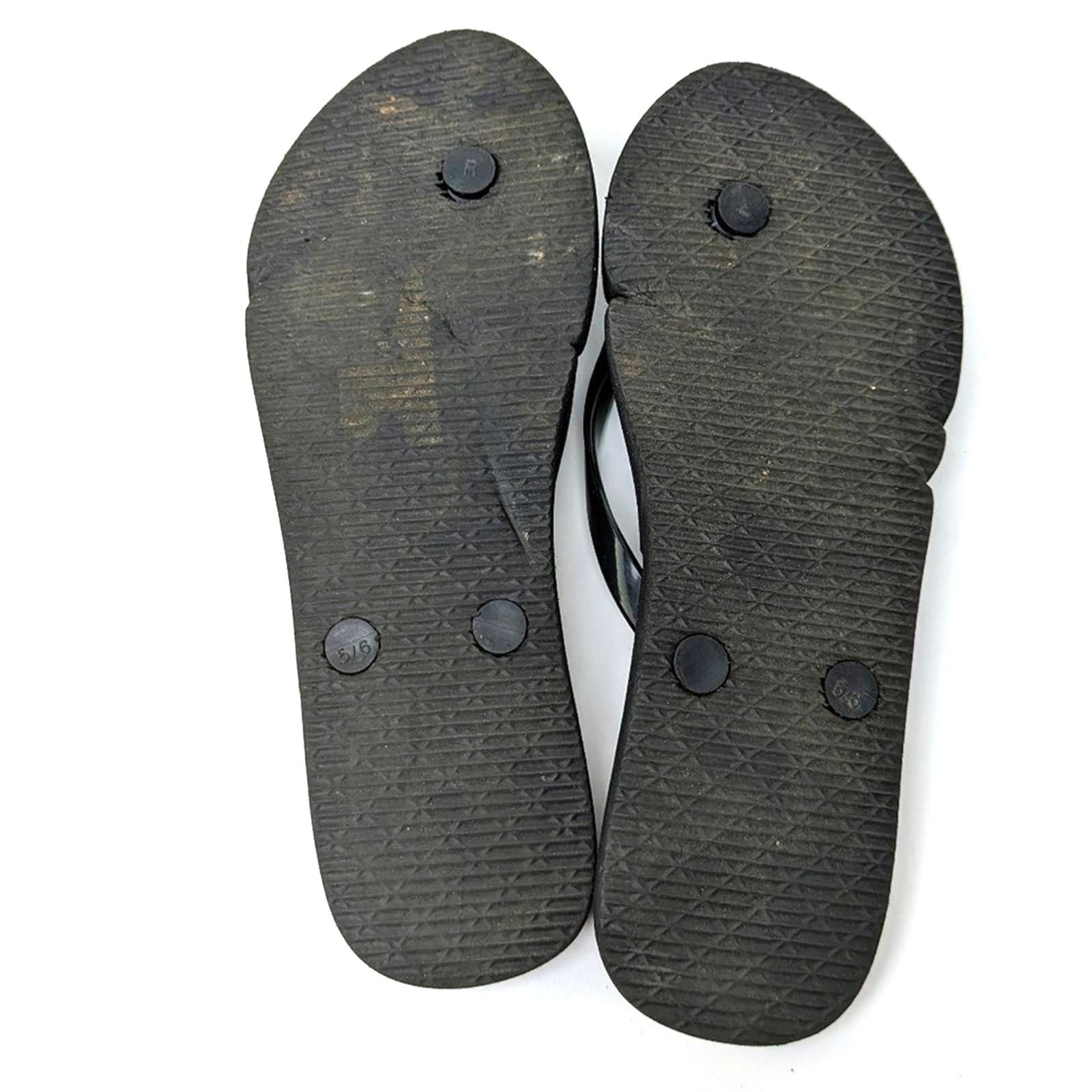 Designer bebe Black & White Rhinestone Flip Flop Sandal Slides Size US 6 / IT 36 - 4 Thumbnail