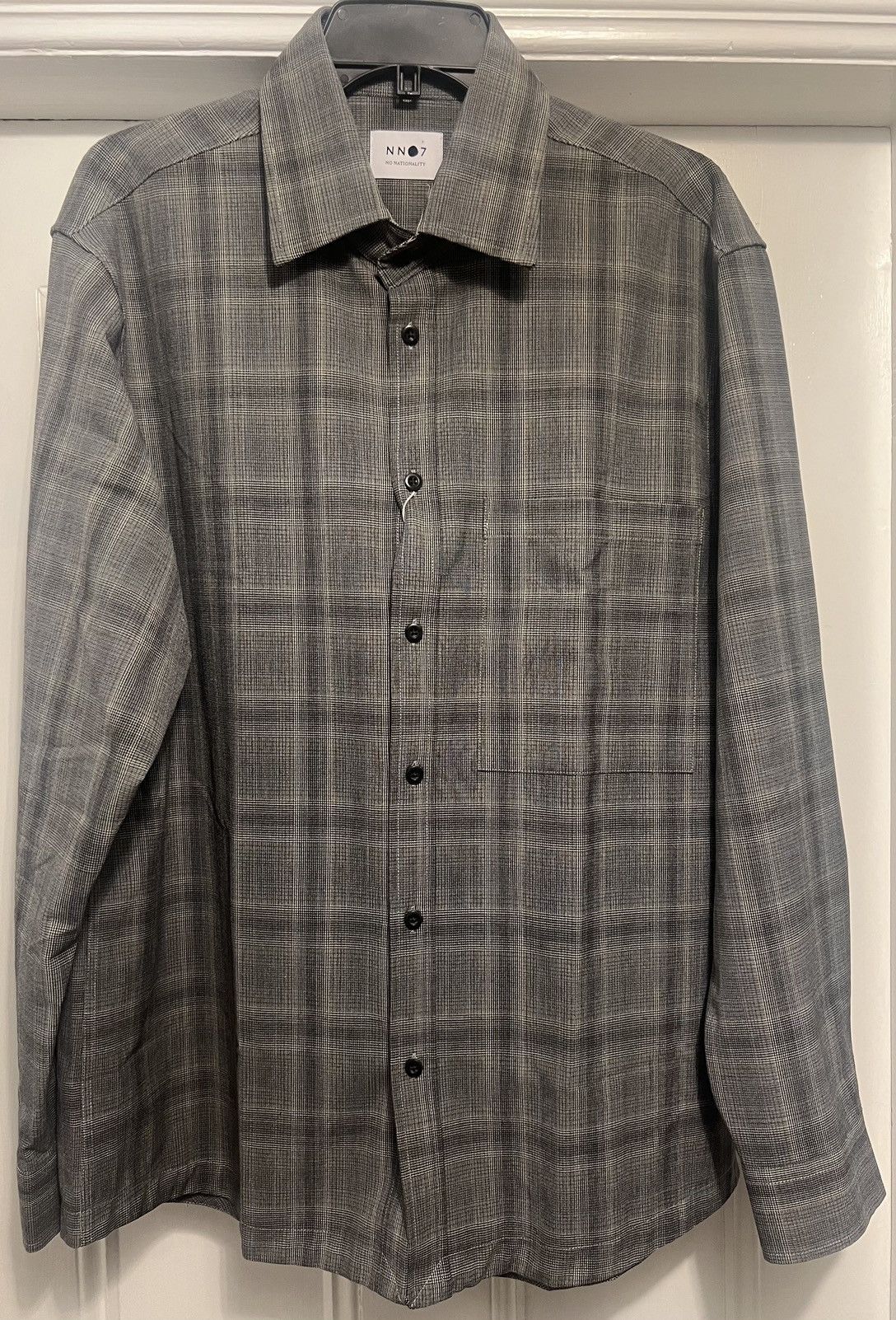 Image of Authentic Nn07 No Nationality Grey Check 795 Shirt Button Up, Men's (Size XL)