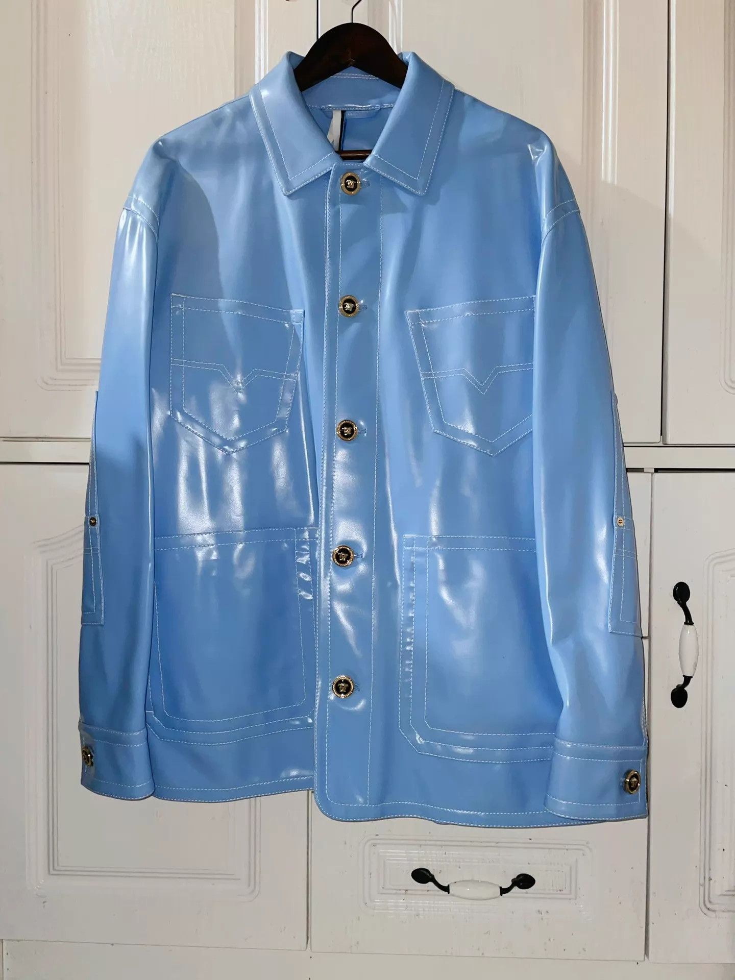 Versace Versace Runway Leather Jacket Celebrity Size L Size US L / EU 52-54 / 3 - 1 Thumbnail