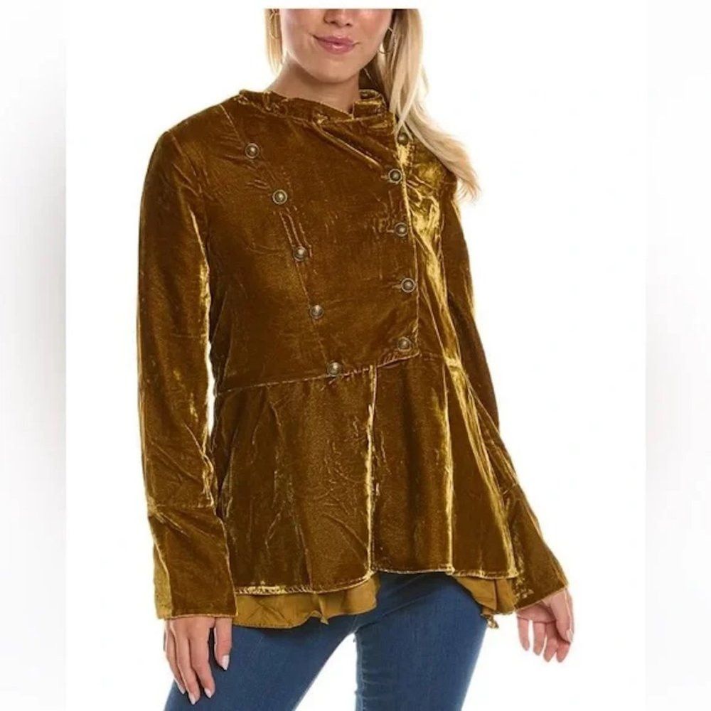 Free People NWT New $228 Free People Velvet Faye Warm Tobacco Jacket Si Size S / US 4 / IT 40 - 1 Thumbnail