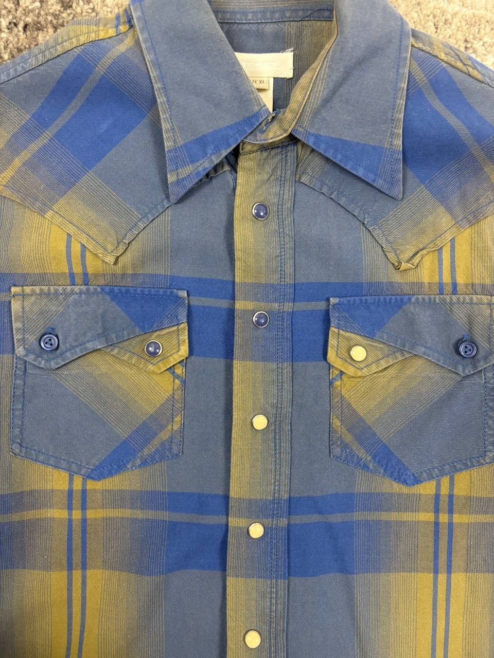 Diesel Diesel Western Plaid Snap Button Short Sleeve Shirt Size US XL / EU 56 / 4 - 10 Thumbnail