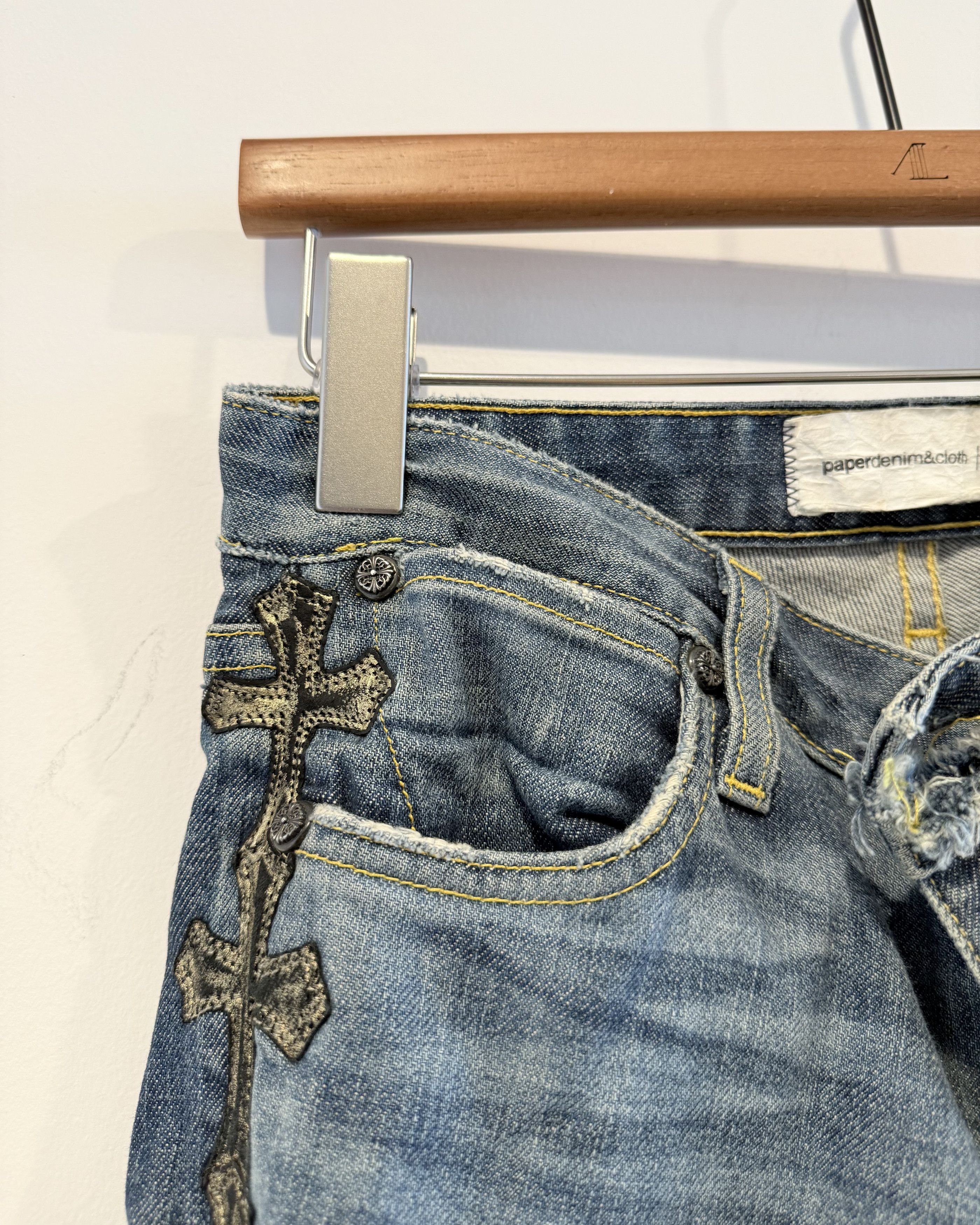 Chrome Hearts Chrome Hearts Gold Leather Patches Jeans Denim Size US 26 / EU 42 - 9 Thumbnail
