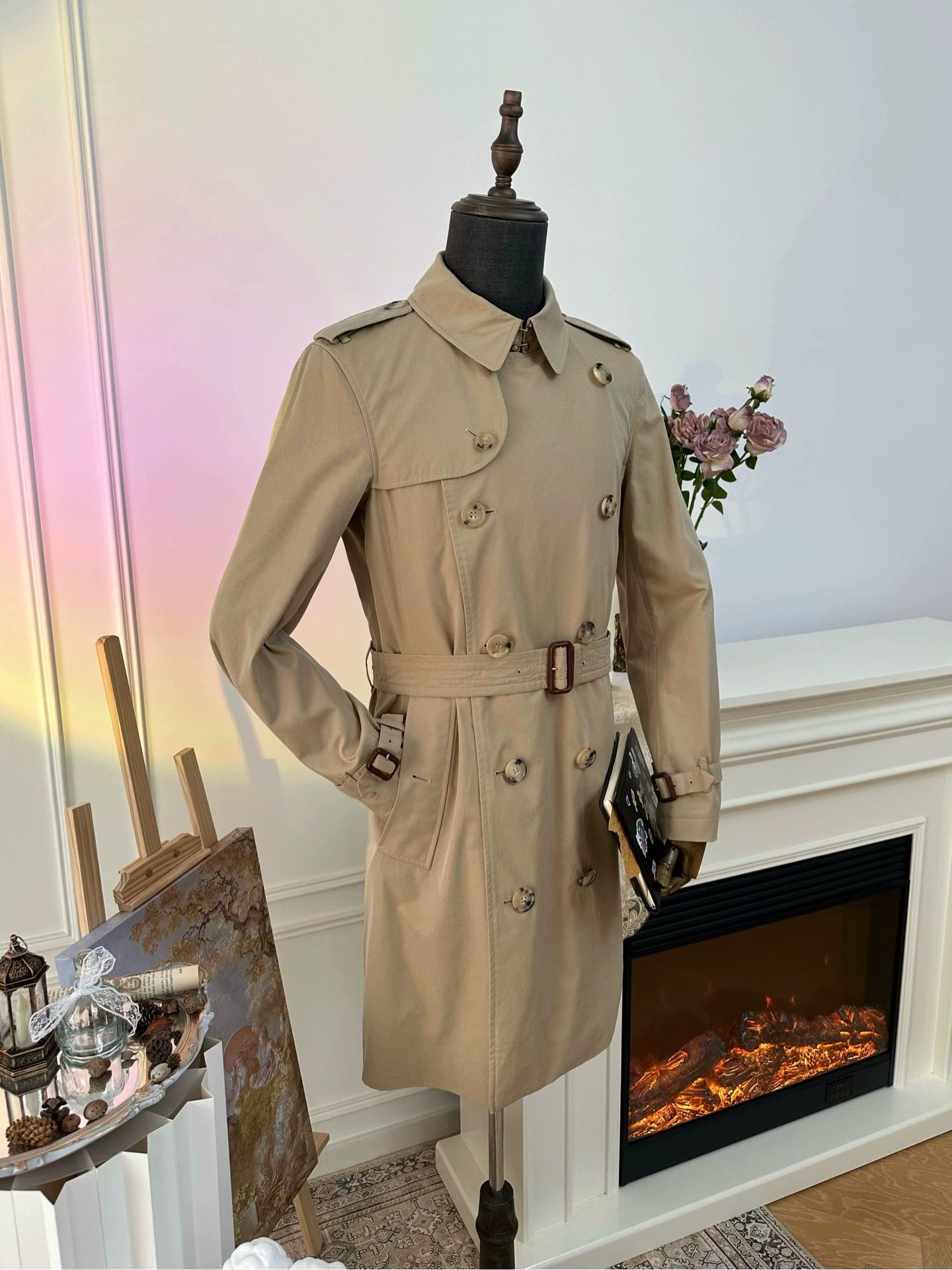 Burberry BURBERRY Chelsea Double Breasted Trench Coat Men's Khaki Size US M / EU 48-50 / 2 - 3 Thumbnail