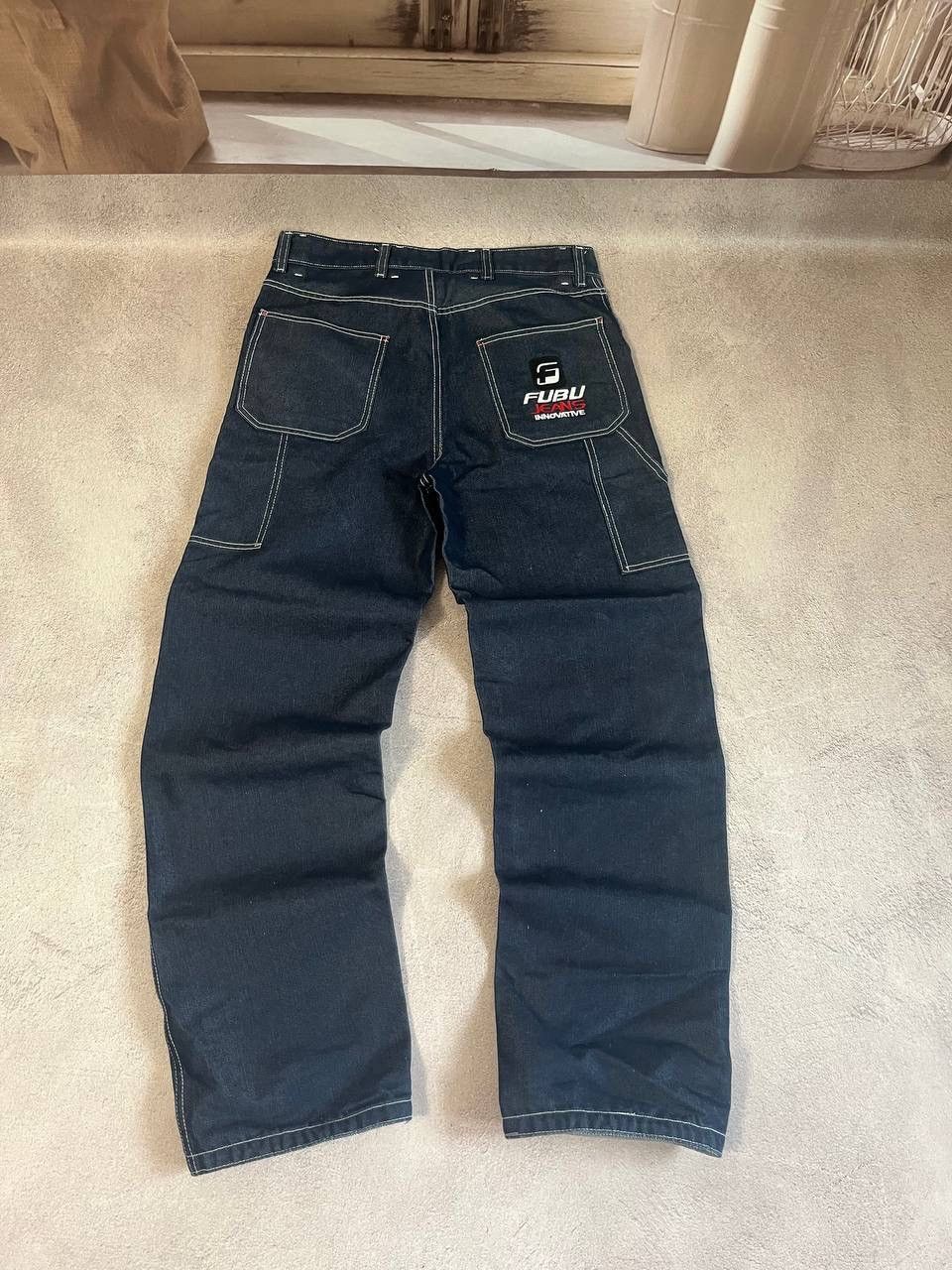 Japanese Brand Reversible pants Faded denim thrashed y2k distressed jeans Size US 32 / EU 48 - 1 Thumbnail