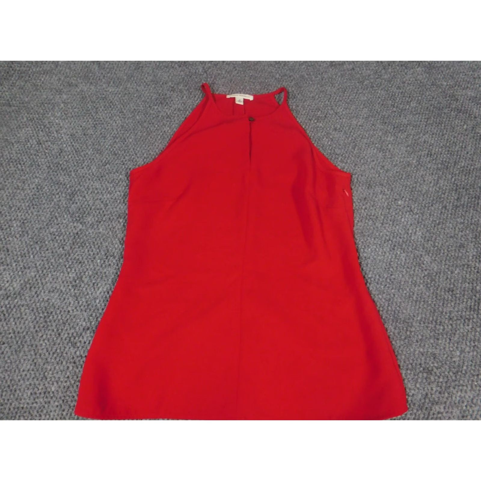 Banana Republic Banana Republic Blouse Womens Cap Sleeve Red 6 Pullover Collared Polyester Woven Ruffle Casual Classic Size M / US 6-8 / IT 42-44 - 2 Thumbnail