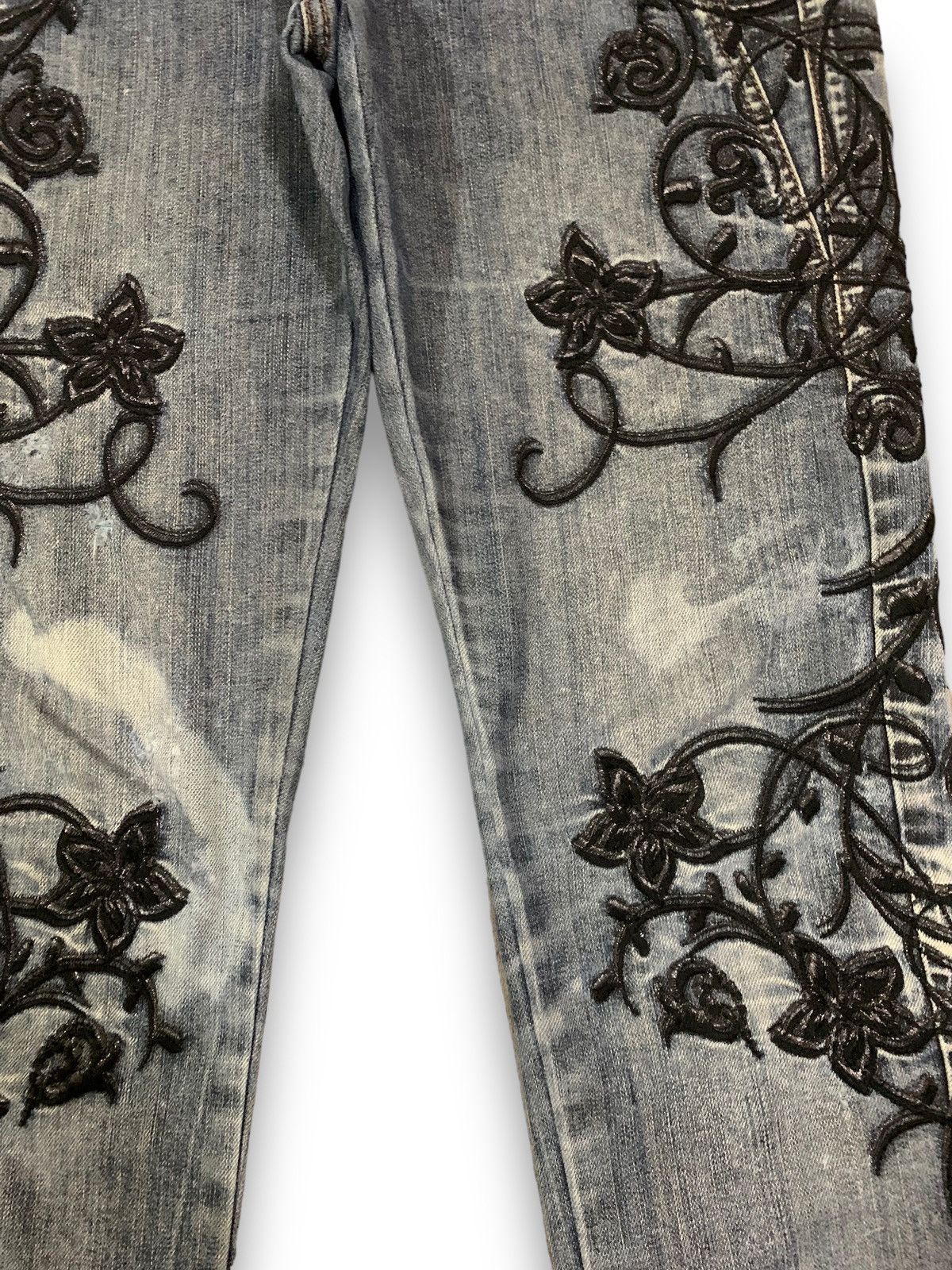 Bray Steve Alan Bray Steve Alan Embroidered Acid Wash Low Rise Skinny Jeans Size US 30 / EU 46 - 8 Thumbnail