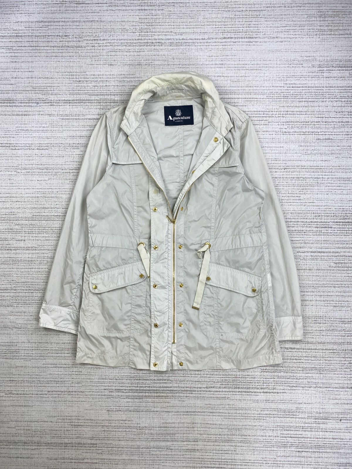 Aquascutum × Japanese Brand × Vintage Vtg Aquascutum Nice Nylon Trench Breasted Pocket Coat Jacket Size US M / EU 48-50 / 2 - 7 Thumbnail
