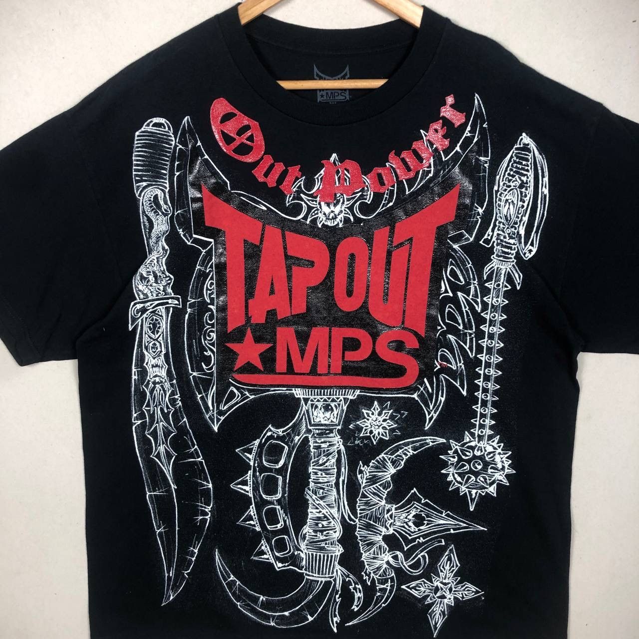 Affliction × Christian Audigier × Tapout Cyber Y2K Tapout MPS MMA UFC “Out Power” Printed Tee Shirt Size US XL / EU 56 / 4 - 3 Thumbnail