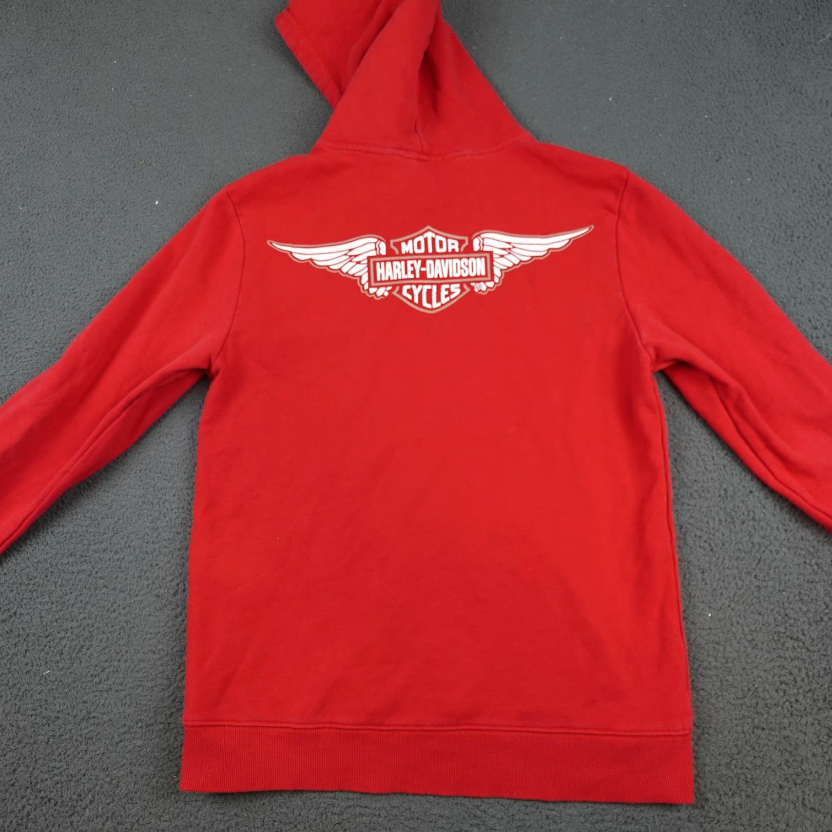 Harley Davidson Harley-Davidson Hoodie Mens Medium Red Pullover Sweatshirt Wings Logo Slim Size US M / EU 48-50 / 2 - 5 Thumbnail