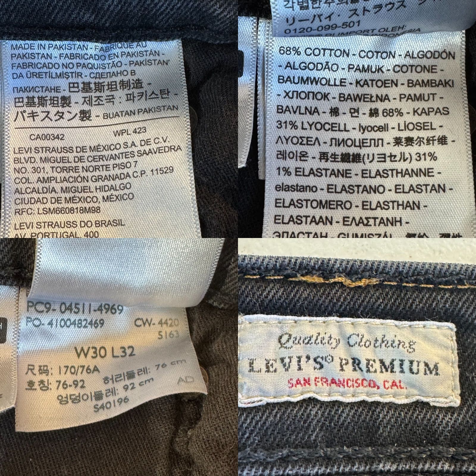 Levi's Levi’s 511 Jeans Men’s 30 x 32 Blue Denim Stretch Medium Wash Straight Leg Jeans Size US 30 / EU 46 - 9 Thumbnail
