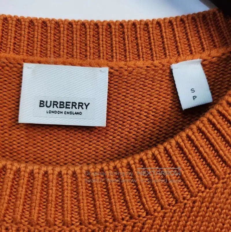 Burberry Burberry Orange Knit Sweater with Logo Design. Size M / US 6-8 / IT 42-44 - 3 Thumbnail