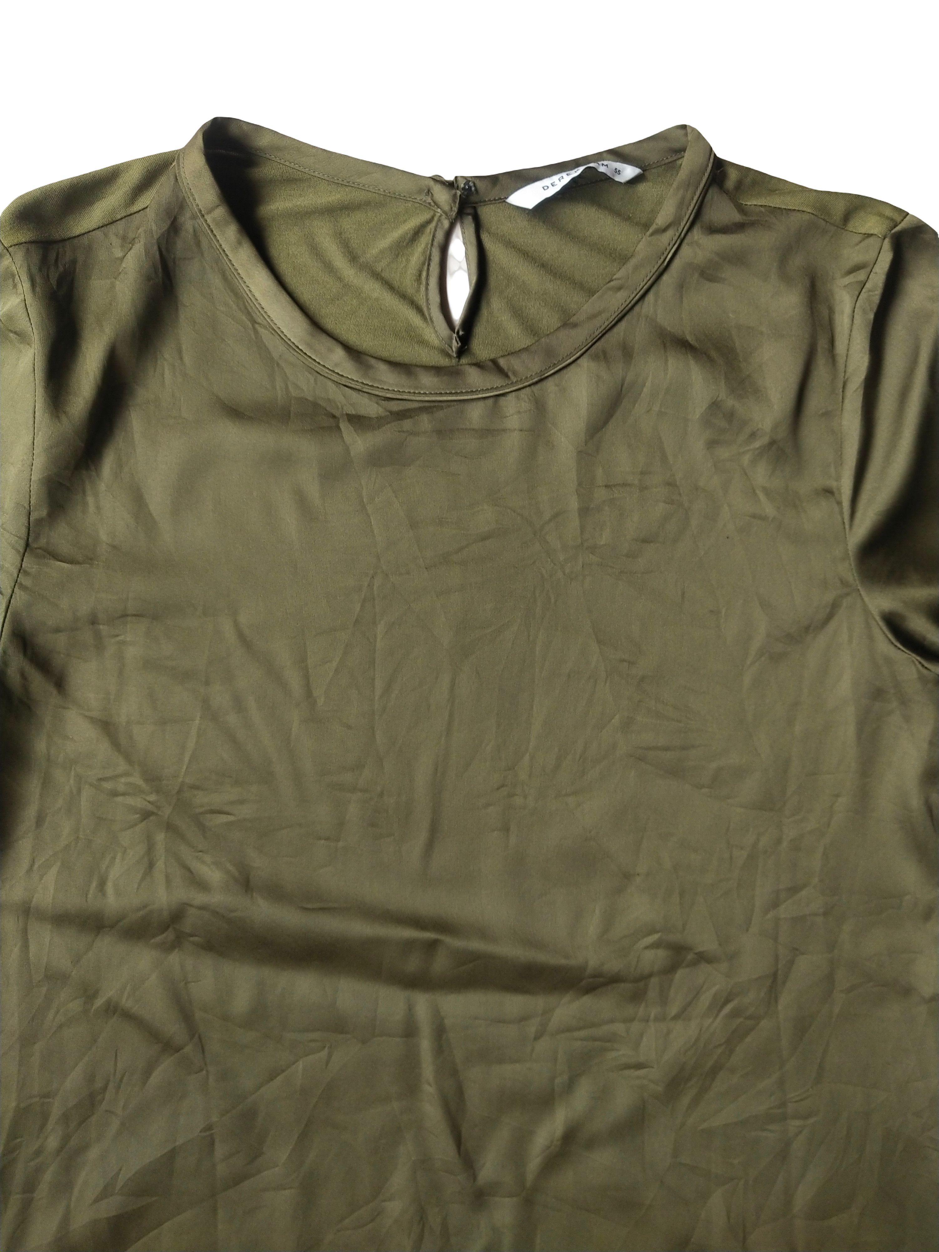 Derek Lam 10 Crosby Derek Lam New York Olive Green Mixed Media Modal Blouse Size S / US 4 / IT 40 - 2 Thumbnail