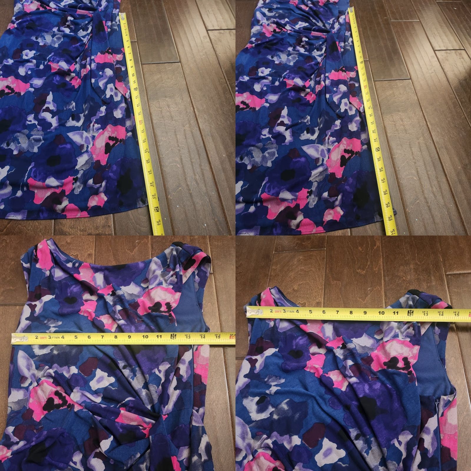 Vintage Coast Womens Floral Sheath Dress Sleeveless Pink Blue Size 8 Cocktail Party Knee Length Size M / US 6-8 / IT 42-44 - 8 Thumbnail