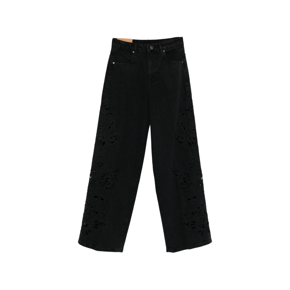 Farm Rio Farm Rio BLACK Denim - Wide-Leg Jeans Size 26" / US 2 / IT 38 - 1 Thumbnail