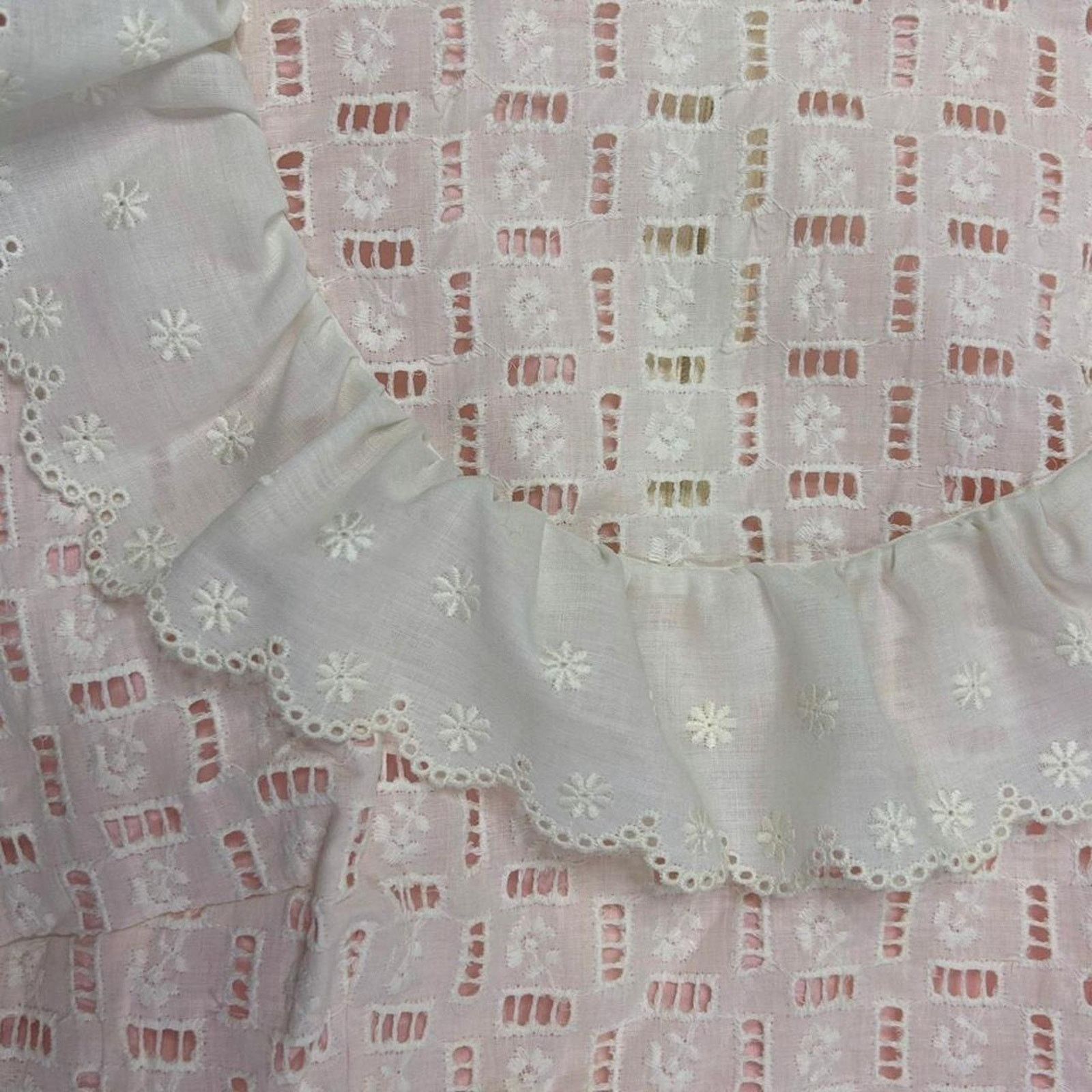 Vintage 70s vintage prairie dress pink white lace victorian Size S / US 4 / IT 40 - 4 Thumbnail