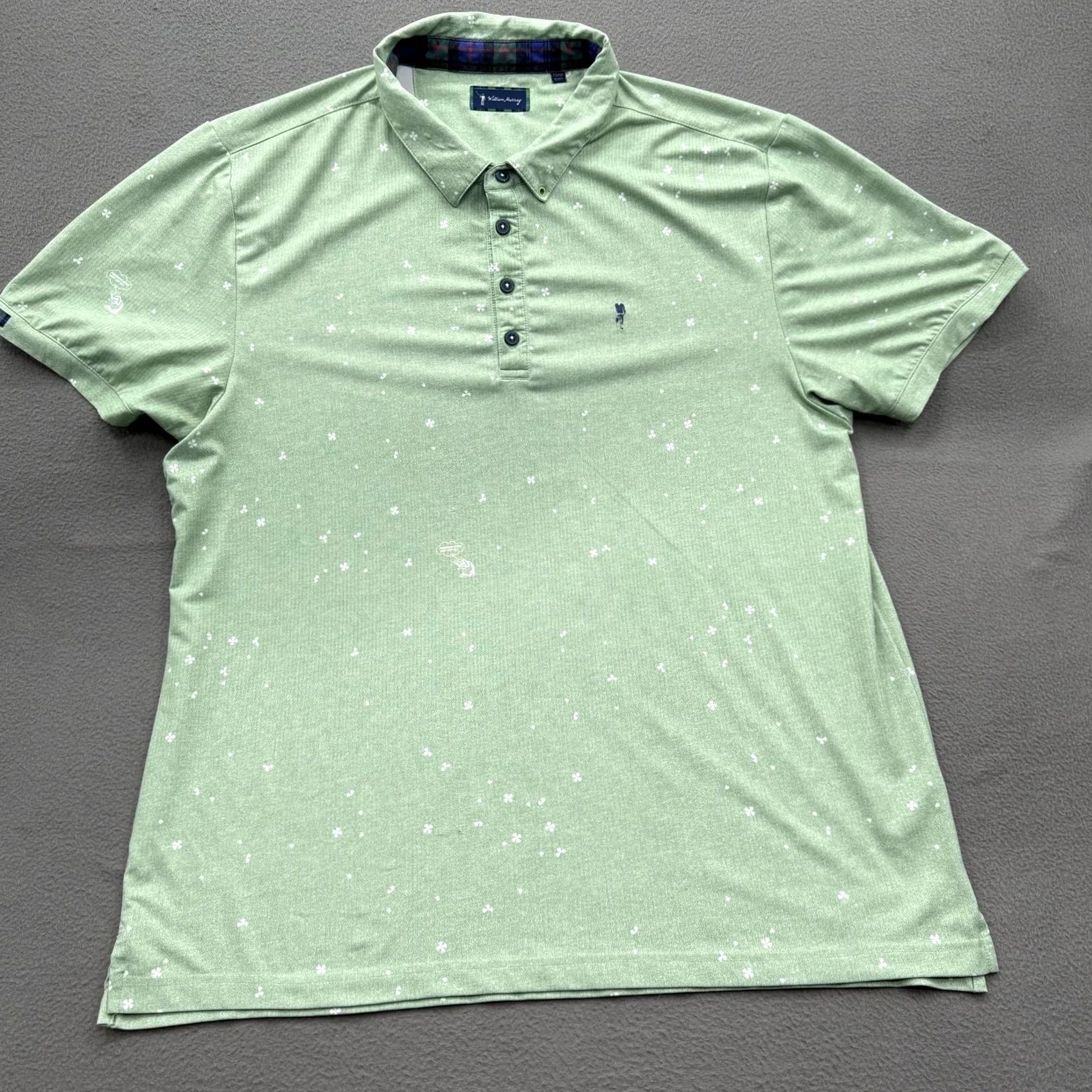 Vintage VINTAGE William Murray Polo Shirt Mens XL Green Floral Golf Performance Stretch Size US XL / EU 56 / 4 - 2 Thumbnail