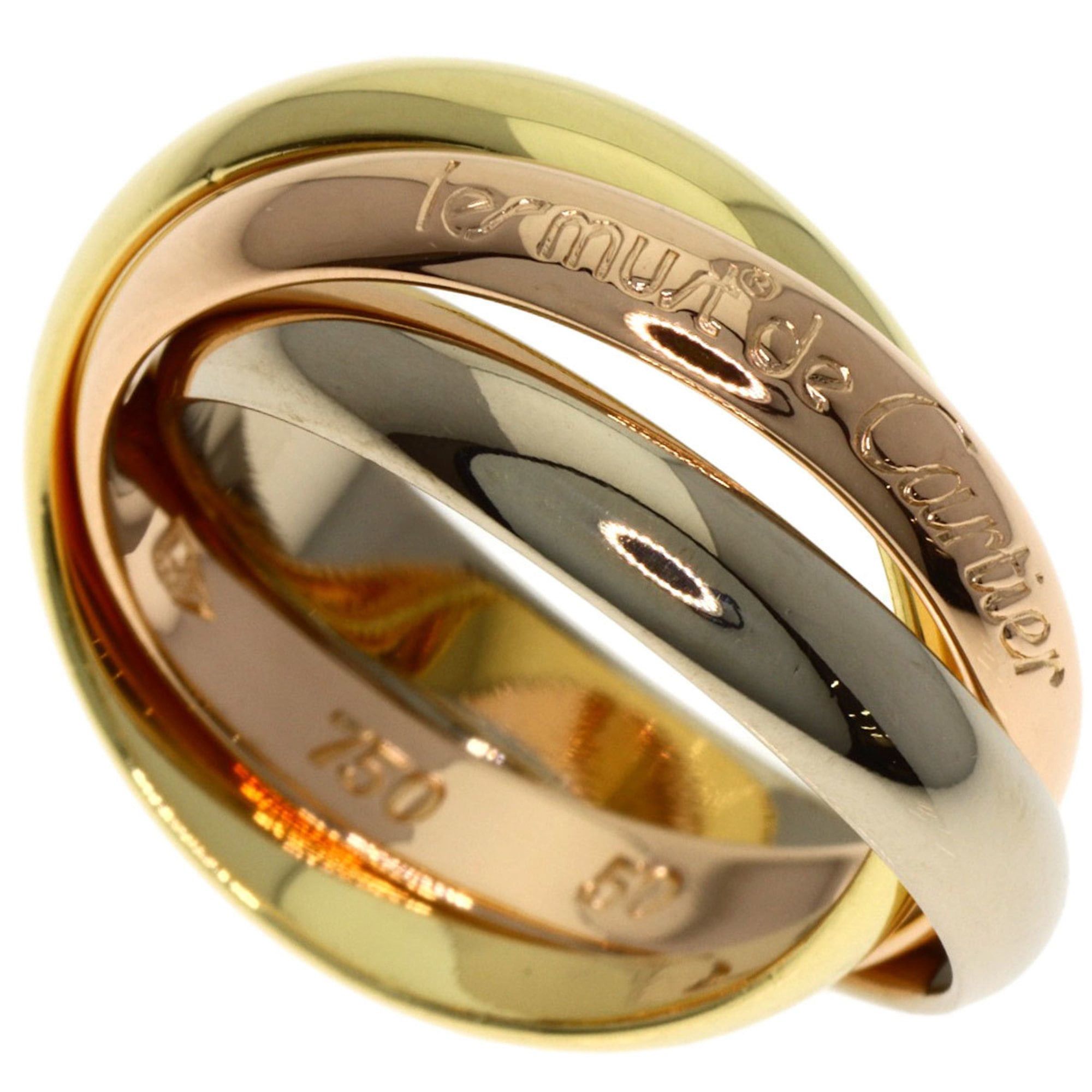 Cartier Cartier Trinity #50 Ring - 18K Yellow Gold/18K Pink White Gold Women's CARTIER Size ONE SIZE - 1 Thumbnail
