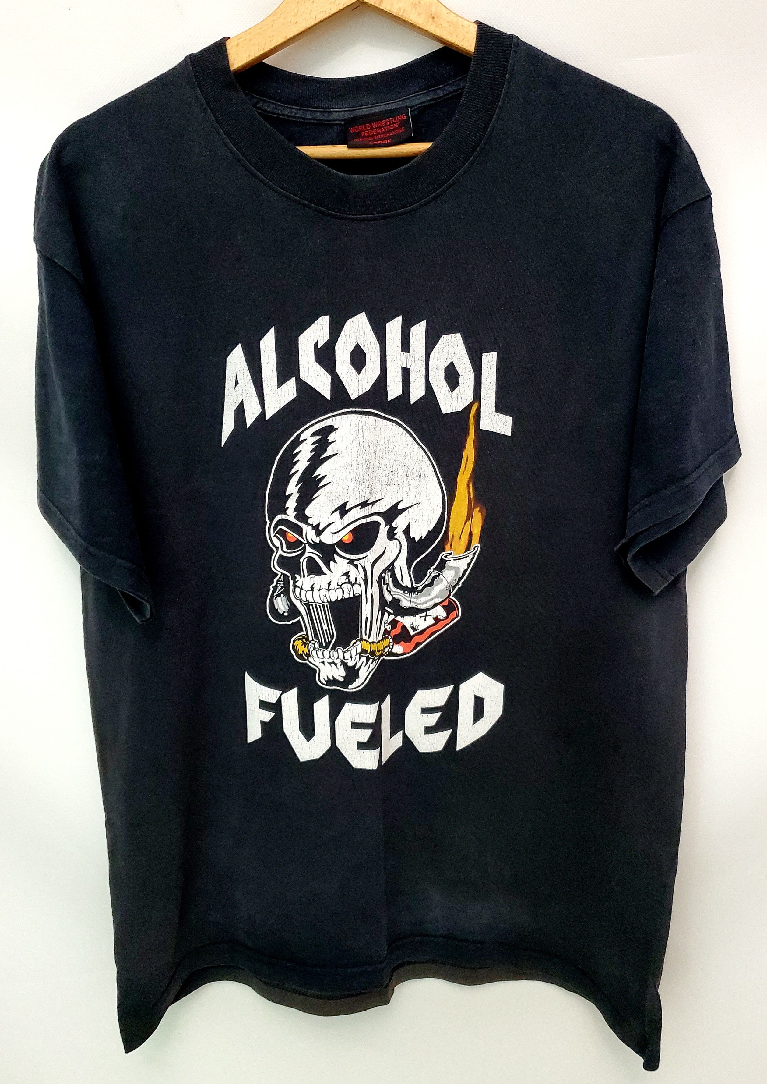 image of Vintage Wwe Stone Cold Steve Austin Alcohol Fueled Shirt L in Black, Men's (Size Large)