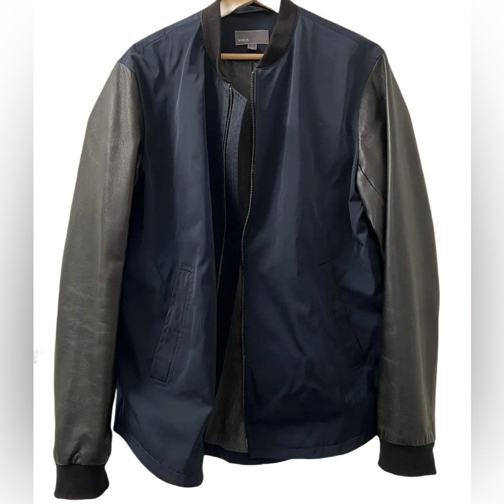 Vince Vince nylon leather casual lightweight fill zipper jacket Size US XL / EU 56 / 4 - 1 Thumbnail