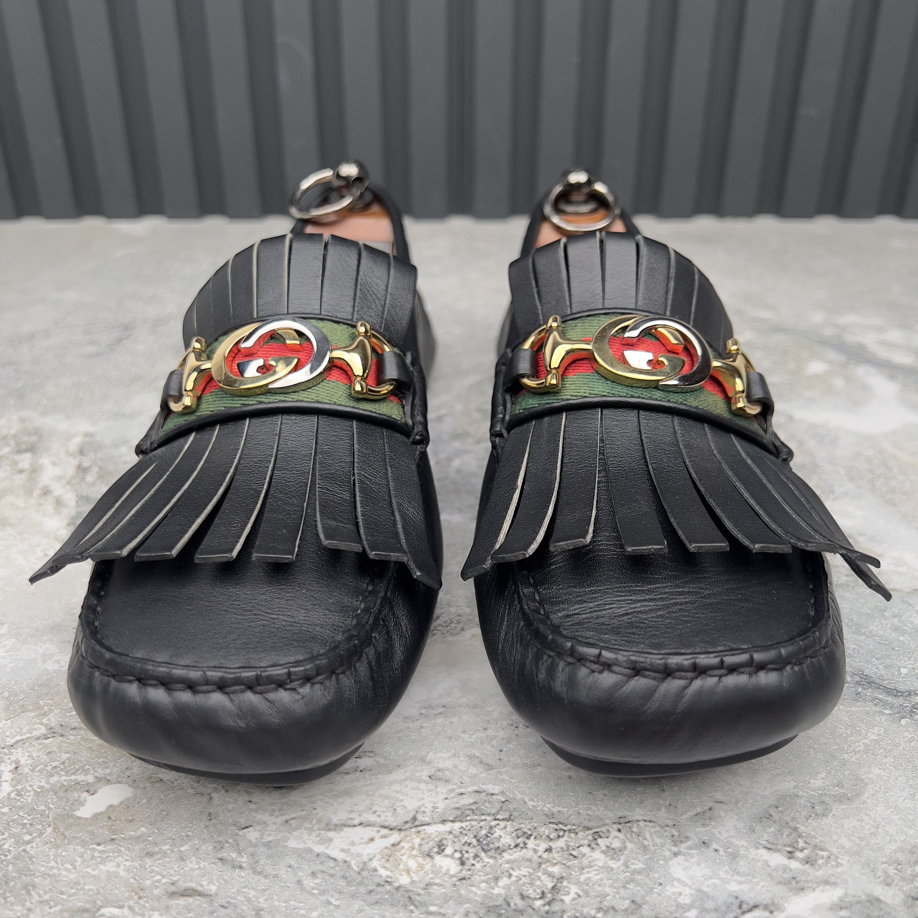 Gucci GUCCI Horsebit Web Fringe Moccasins Leather Size US 8 / EU 41 - 8 Thumbnail
