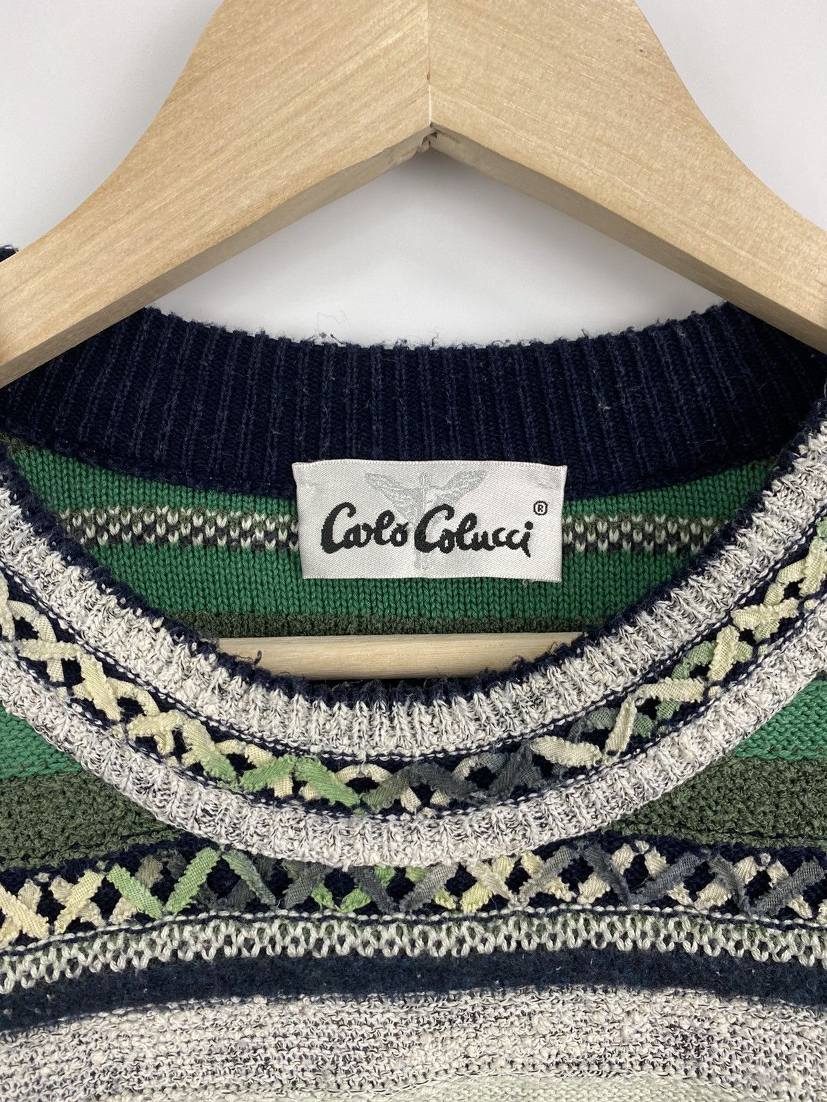 Carlo Colucci 🇺🇸 Vintage 90s Carlo Colucci Coogi Style Sweater Kapital styl Size US L / EU 52-54 / 3 - 6 Thumbnail