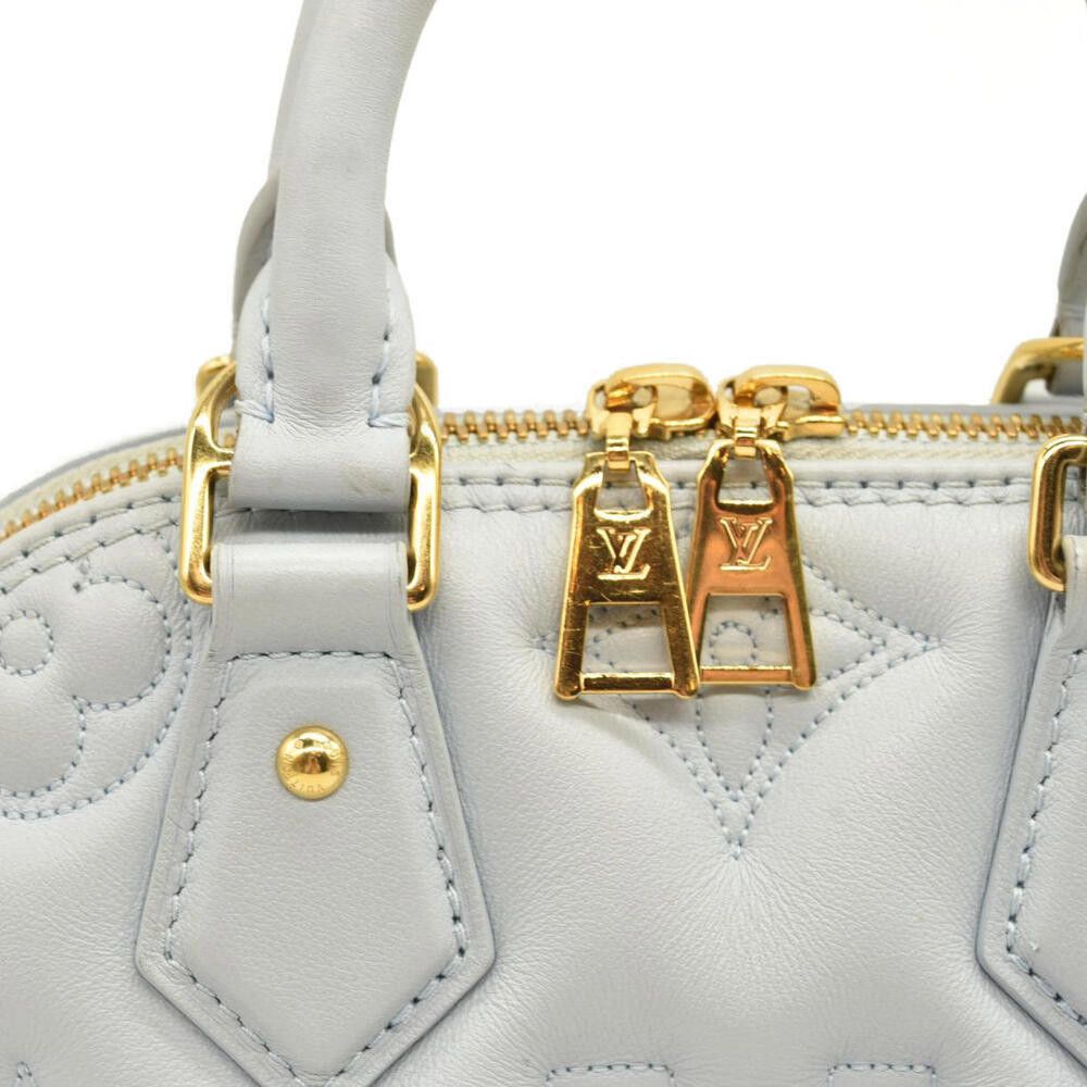 Louis Vuitton LOUIS VUITTON Calfskin Bubblegram Alma BB Ice Blue Size ONE SIZE - 5 Thumbnail