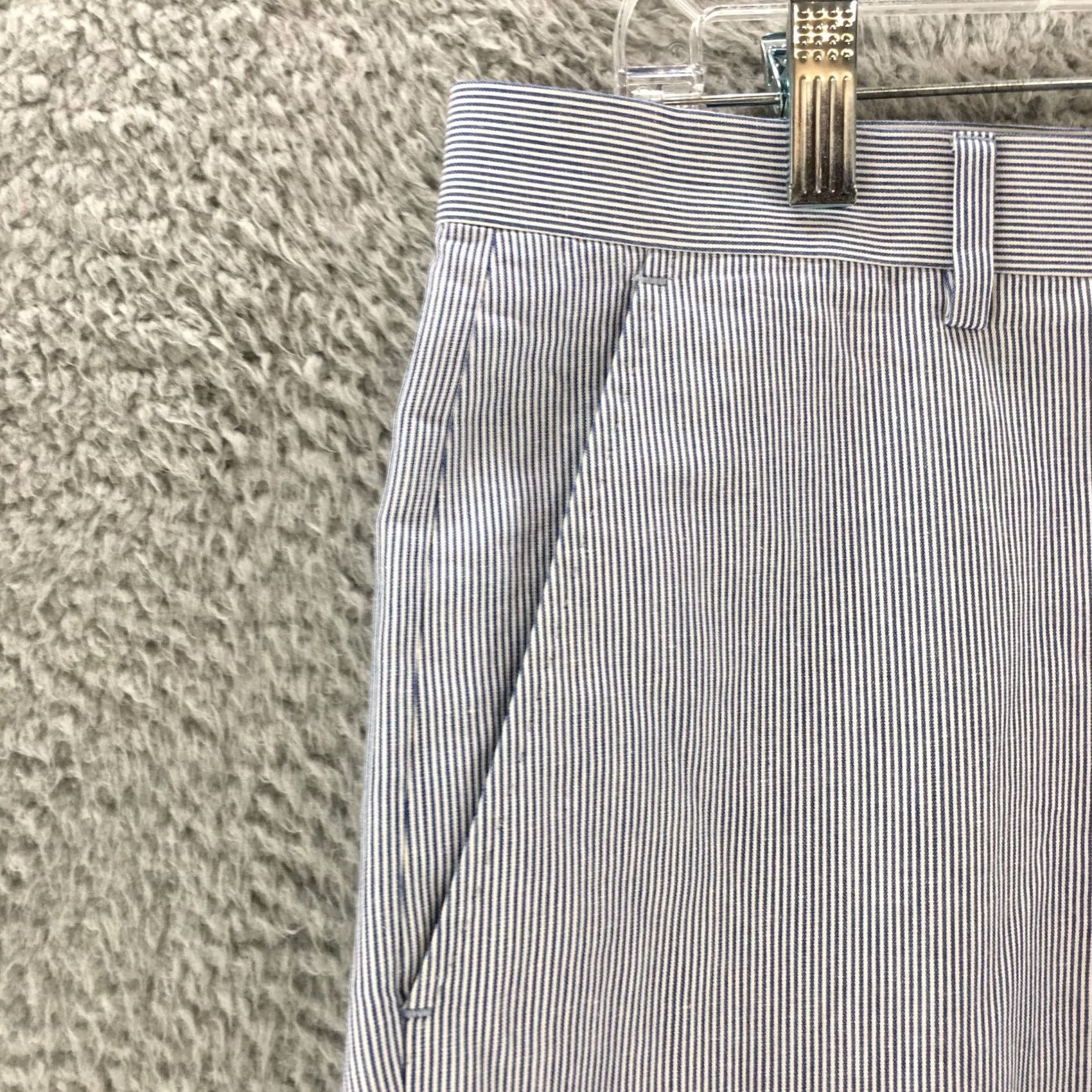 Banana Republic Banana Republic Dress Pants Slim Knit Trousers Womens 34/32 Blue Striped Straight Front Pockets Classic Casual Knit? Size 24" / US 00 / IT 34 - 3 Thumbnail