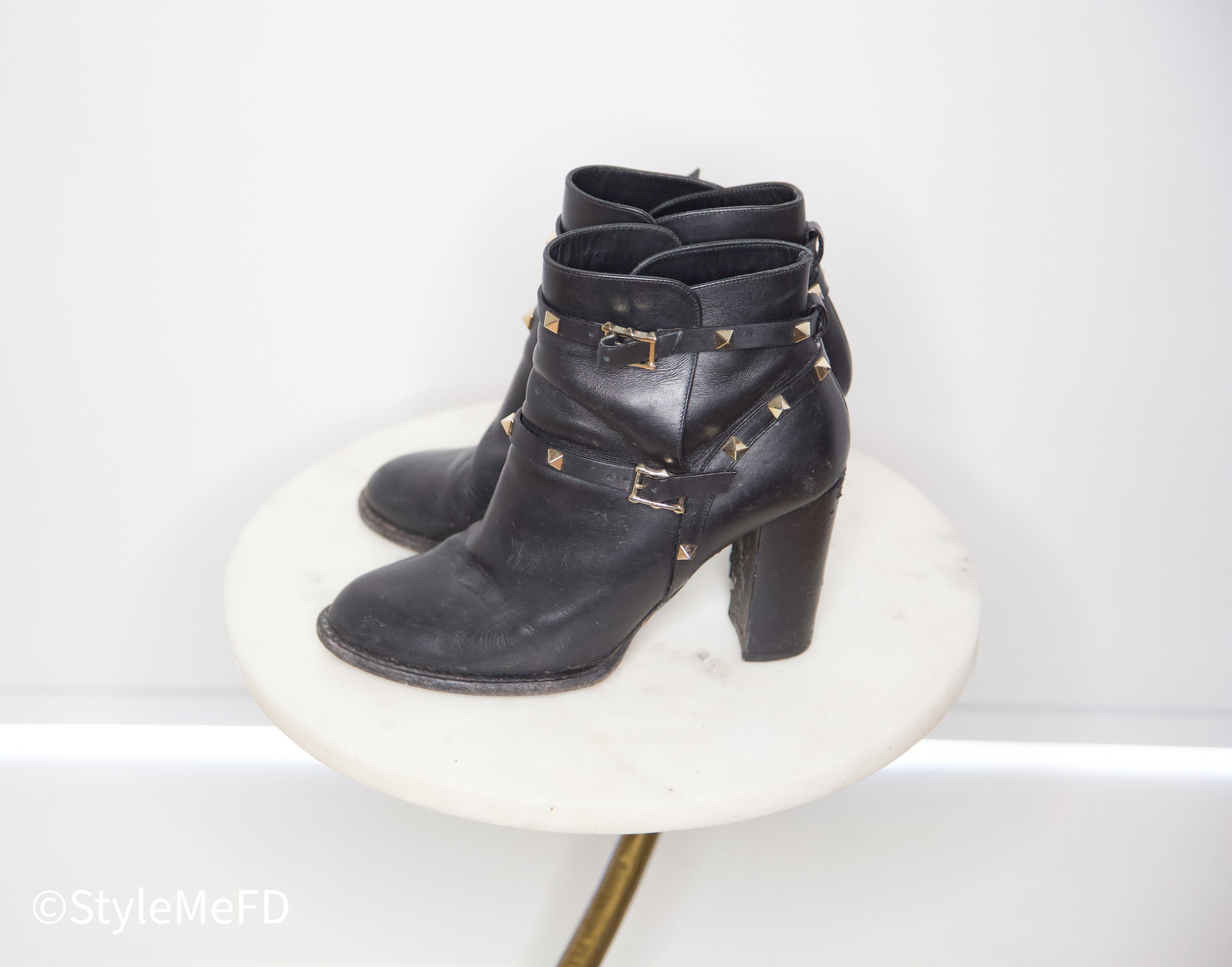 Valentino Valentino Rockstud Accents Leather Moto Boots Size US 9 / IT 39 - 3 Thumbnail
