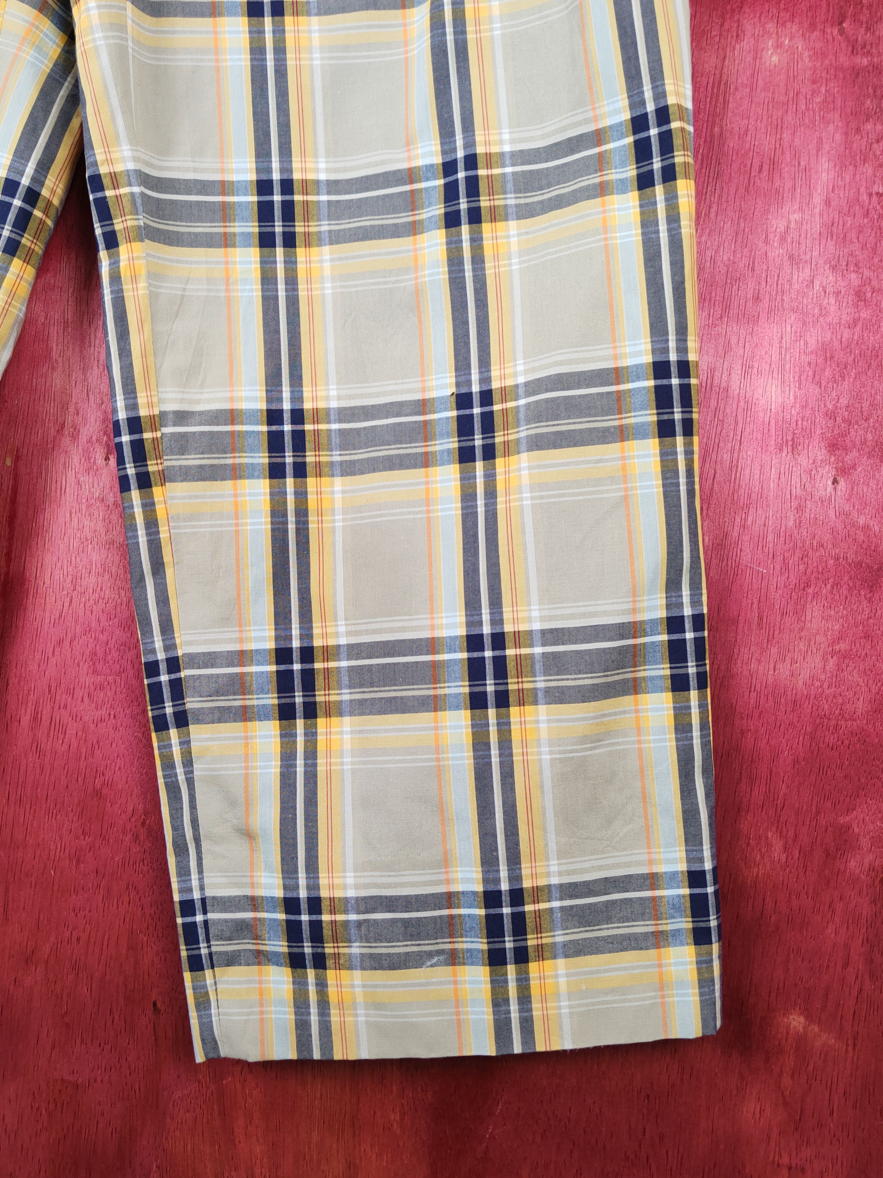 Kenzo Kenzo Golf Yellow Blue checkered Casual Pants #S1348 Size US 32 / EU 48 - 6 Thumbnail