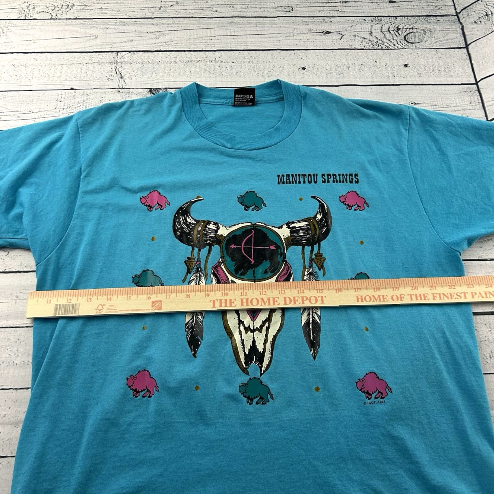 Vintage VINTAGE Manitou Springs CO Short Sleeve Screen Stars Best T Shirt Men's XL Blue Shirt Mens XL Blue Stars Size US XL / EU 56 / 4 - 5 Thumbnail