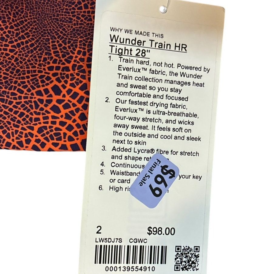 Lululemon Lululemon Wunder Train HR Tight 28" Size 2 Crackle Orange Size 26" / US 2 / IT 38 - 6 Thumbnail