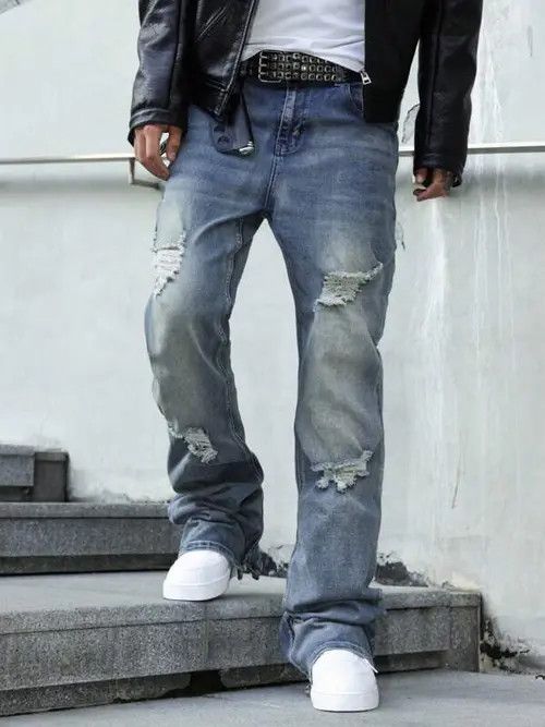 Japanese Brand × Vintage Stacked denim jeans DRIP Size US 32 / EU 48 - 3 Thumbnail
