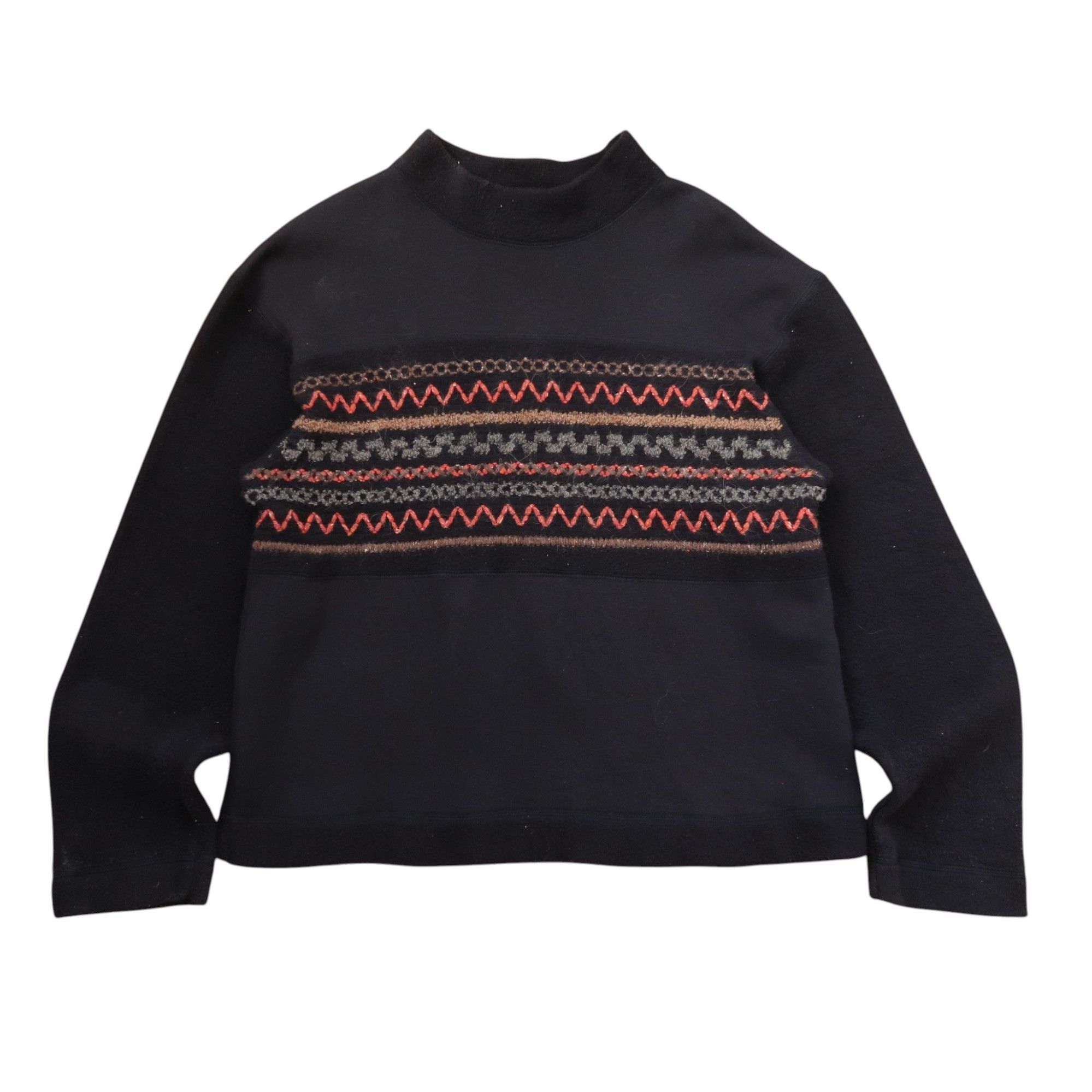 Pre-owned Hai Sporting Gear Issey Miyake Tribal Wool Part Sweatshirt In Black