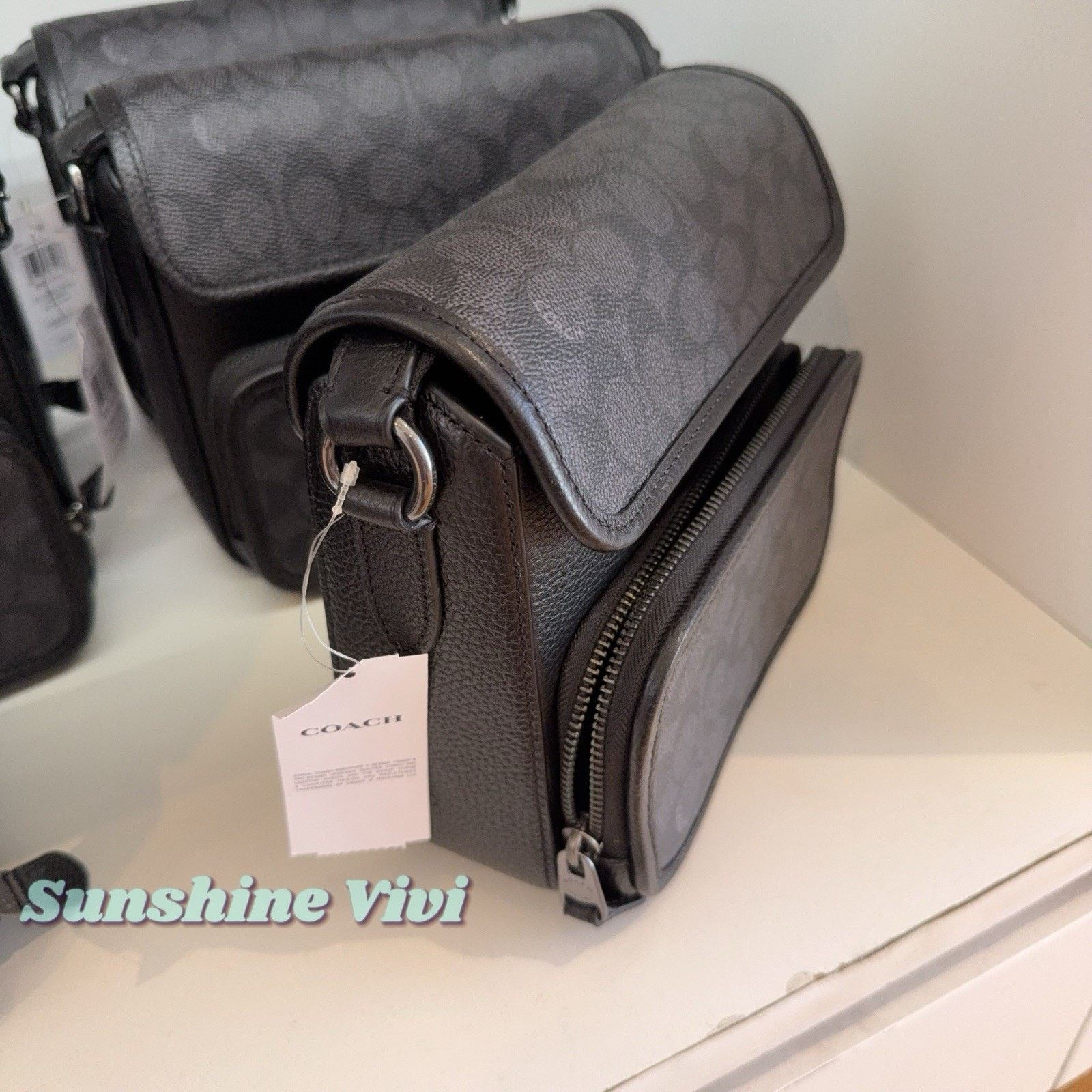 Coach NWT Coach CZ396 Sullivan Flap Crossbody Bag CHARCOAL/BLACK Size ONE SIZE - 3 Thumbnail