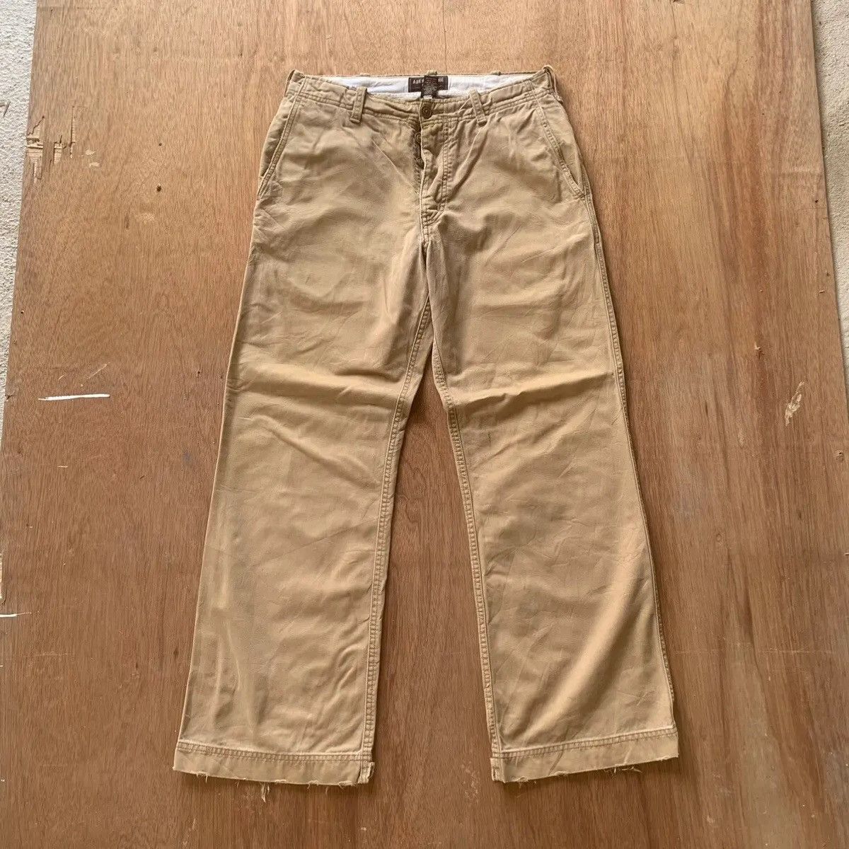 ABERCROMBIE & FITCH TROUSERS BLANK BUTTON FLY BAGGY PANTS