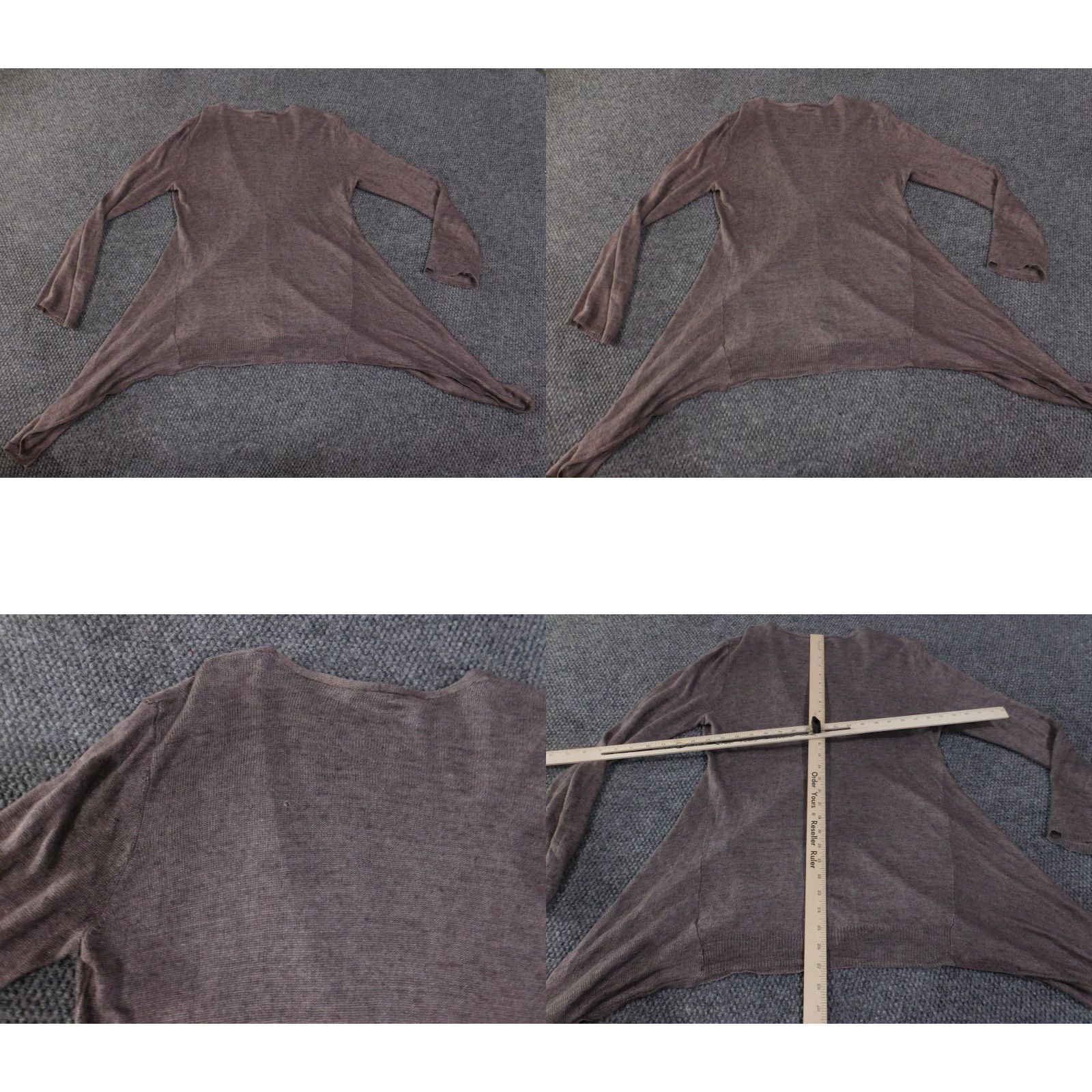 Eileen Fisher Eileen Fisher Cardigan Women’s Small Brown Linen Lightweight Knit Relaxed Crew Neck Pullover Open Accents Christmas Autumn Winter Size S / US 4 / IT 40 - 9 Thumbnail
