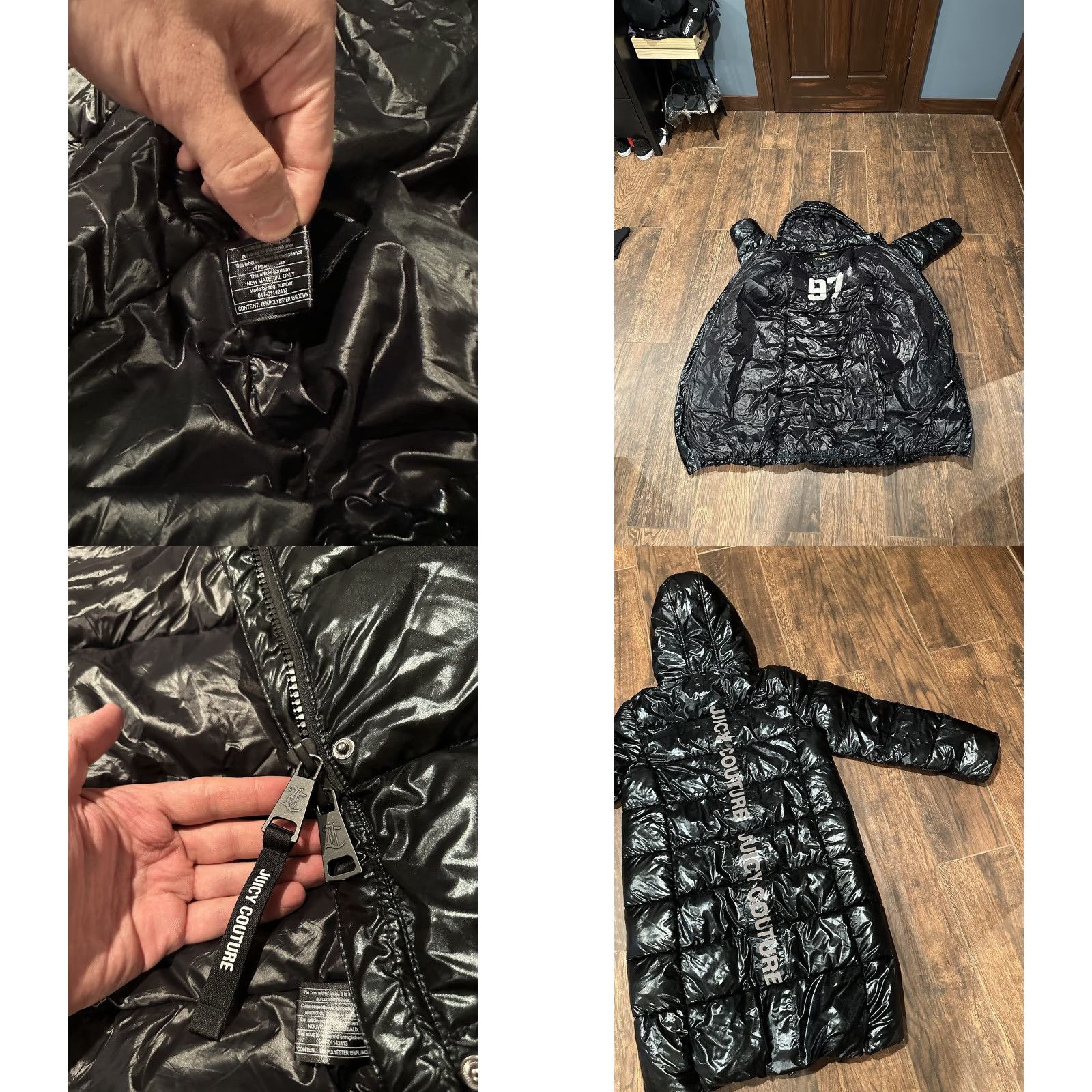 Juicy Couture VINTAGE Juicy Couture black label puffer coat parka Down Blend size Large Coat Parka Women Long Black Logo Hooded Insulated Waterproof Zip Size L / US 10 / IT 46 - 8 Thumbnail